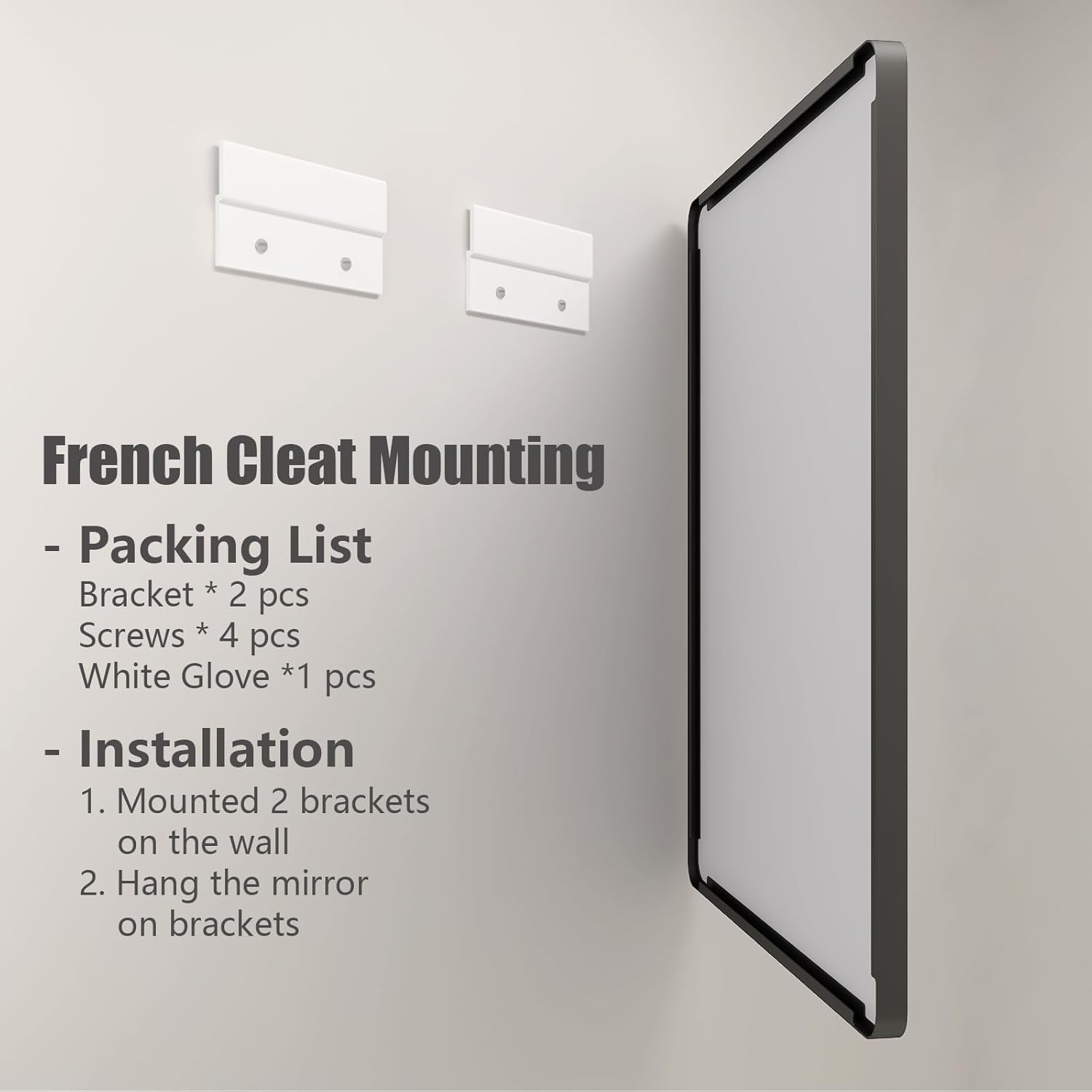 Detalle 2 de CHAMROR 24x32 Inch Black Metal Framed Mirror — Anti-Rust, Tempered Glass, Hang Vertically or Horizontally