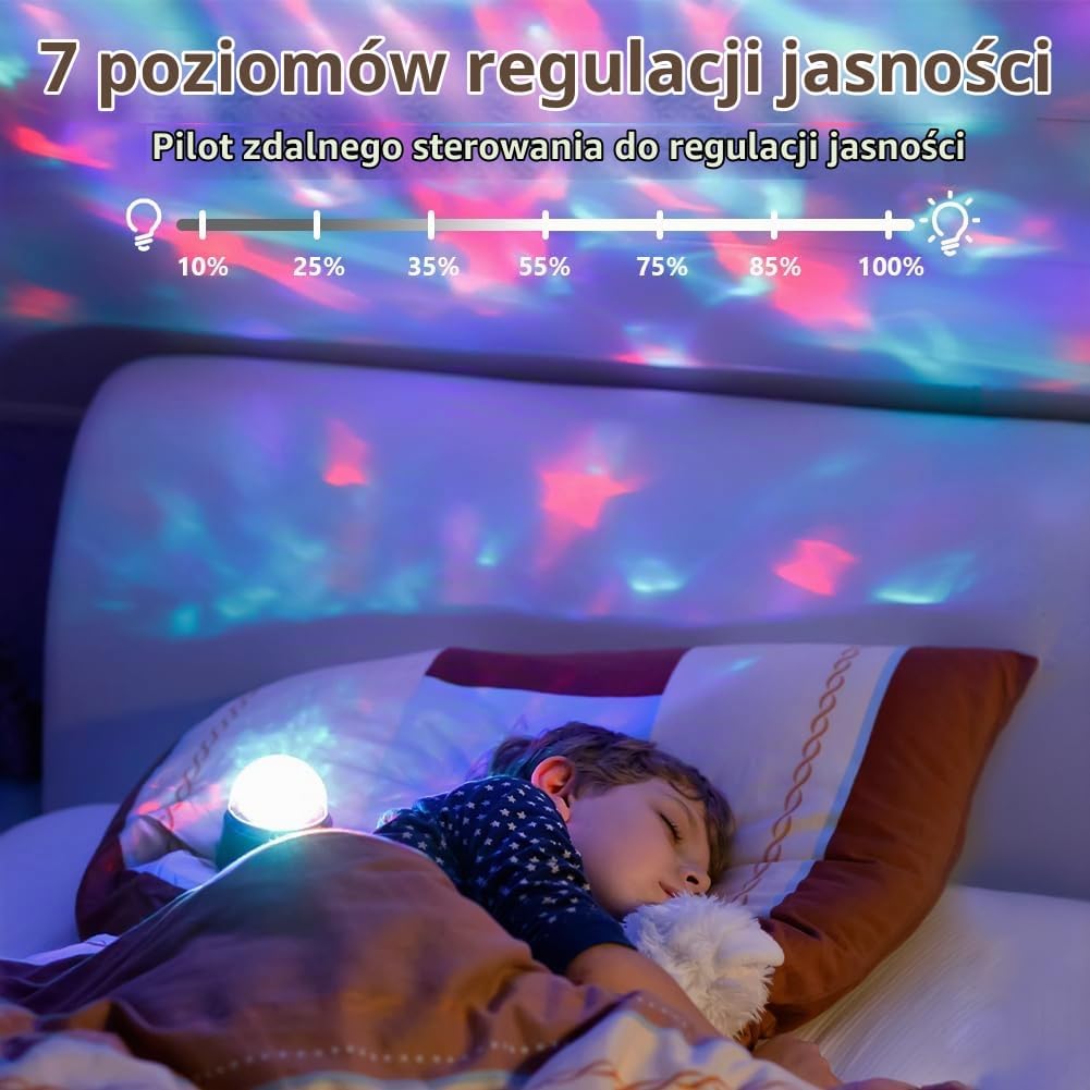 Detalle 2 de vsshe U10-YKJGDA241231-FBA – projektor zorzy polarnej, 16 kolorów i 4 tryby