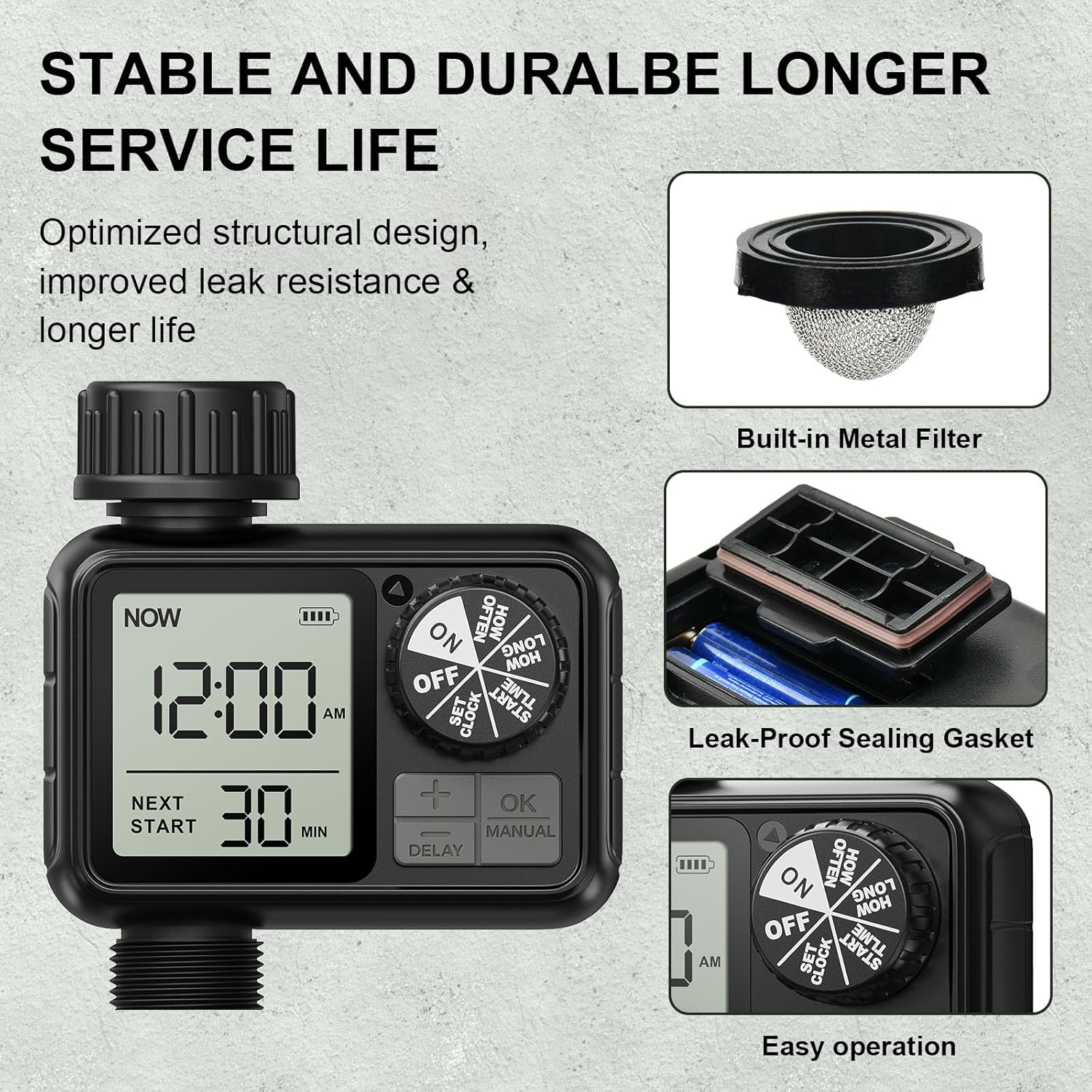 Thumbnail 3 de Xtsuen Bewässerungscomputer für Schlauchbewässerung mit Regenverzögerung & manuellem Modus