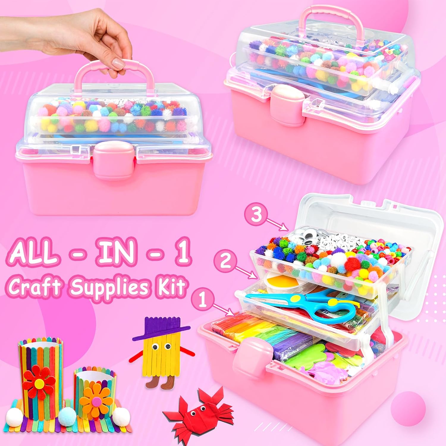Thumbnail 3 de 3000 Arts and Crafts Supplies Kit