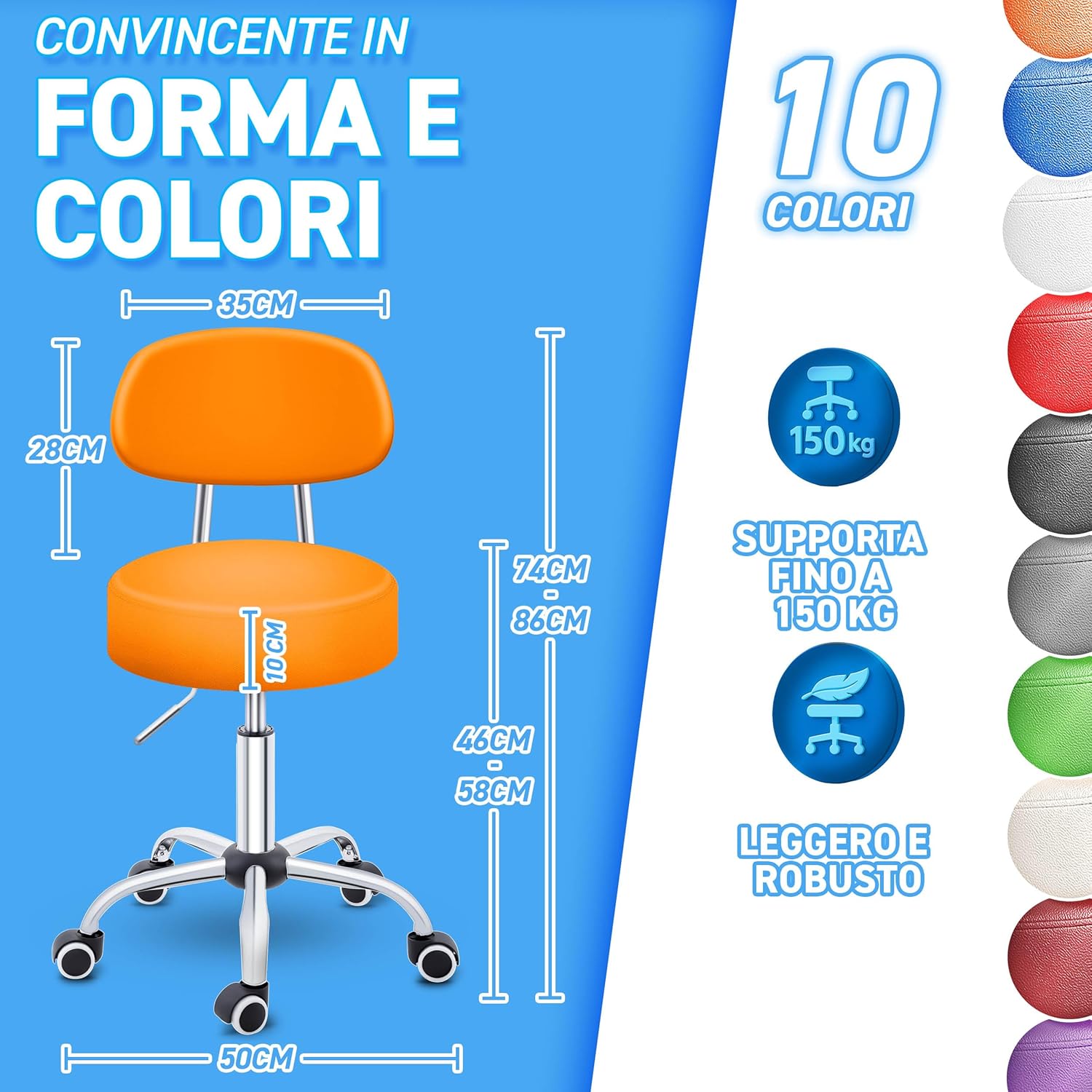 Thumbnail 1 de TRESKO Sgabello regolabile 46–58 cm