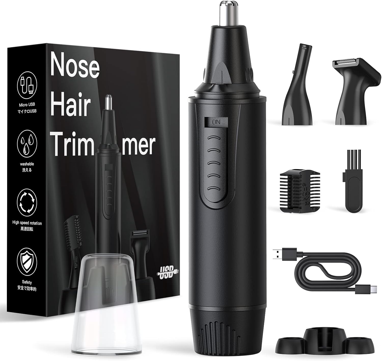 Detalle de Nose and facial hair trimmer, USB-C rechargeable