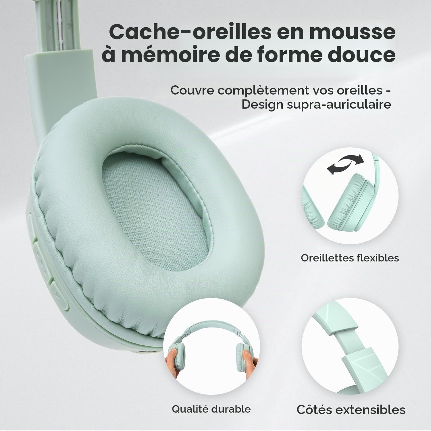 Thumbnail 4 de PowerLocus Casque Bluetooth sans Fil — 60 Heures d’autonomie, confort supérieur et son stéréo