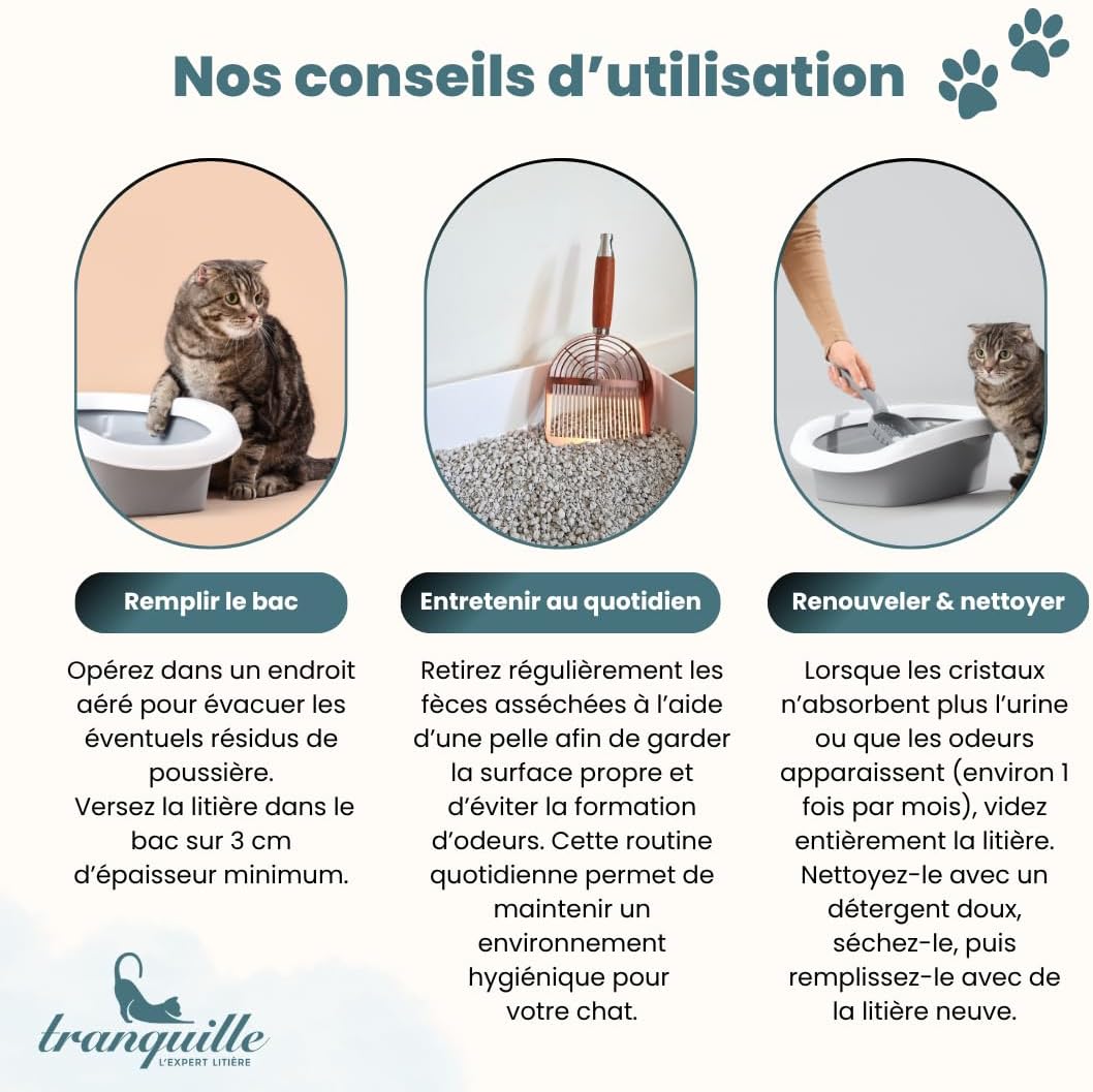 Detalle 1 de Tranquille żwirek tofu z recyklingu, 8 × 4 l, bez zapachu i z węglem aktywnym