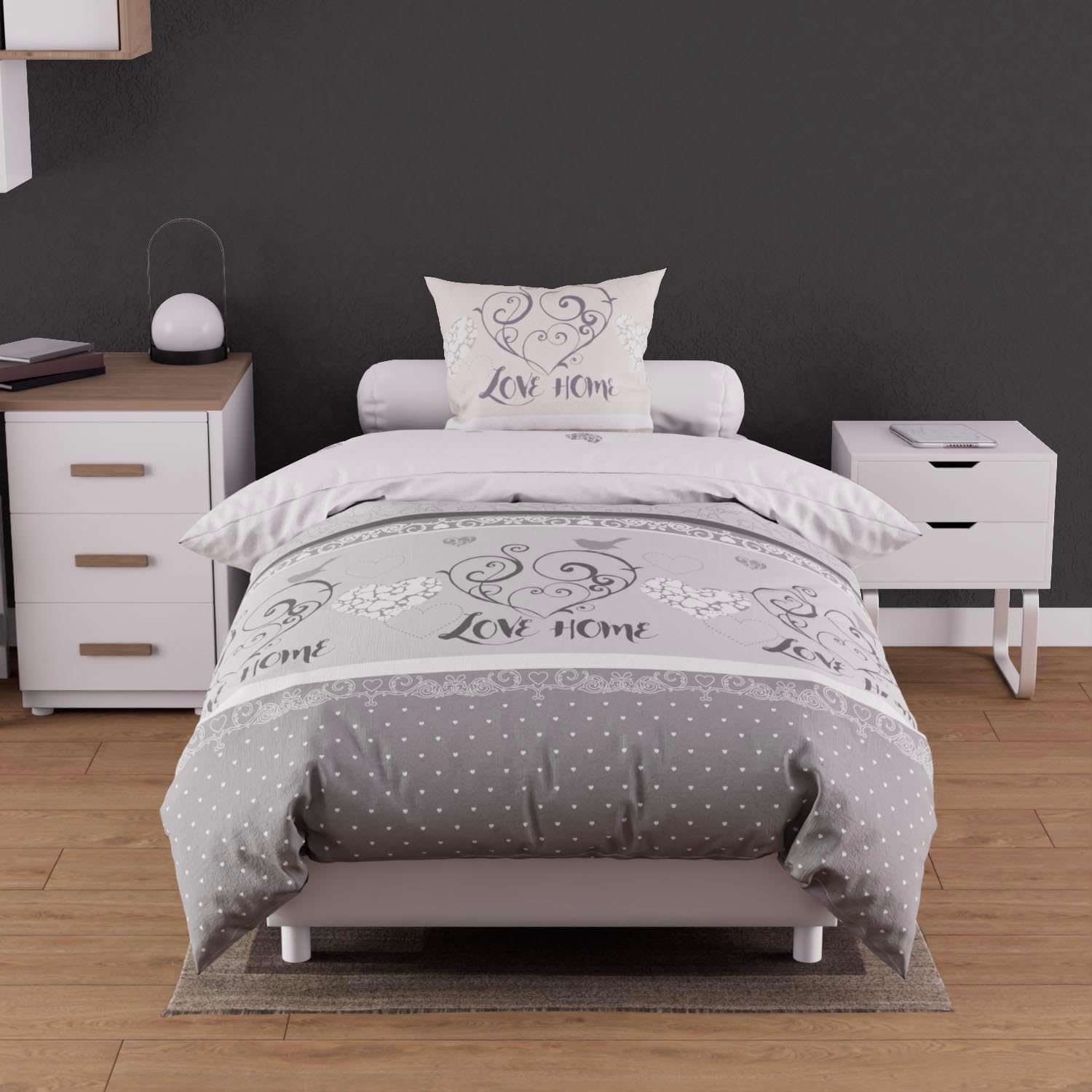 Detalle de Valentine Housse de Couette + 1 taie, Gris, 140x200 cm — Soleil d'ocre