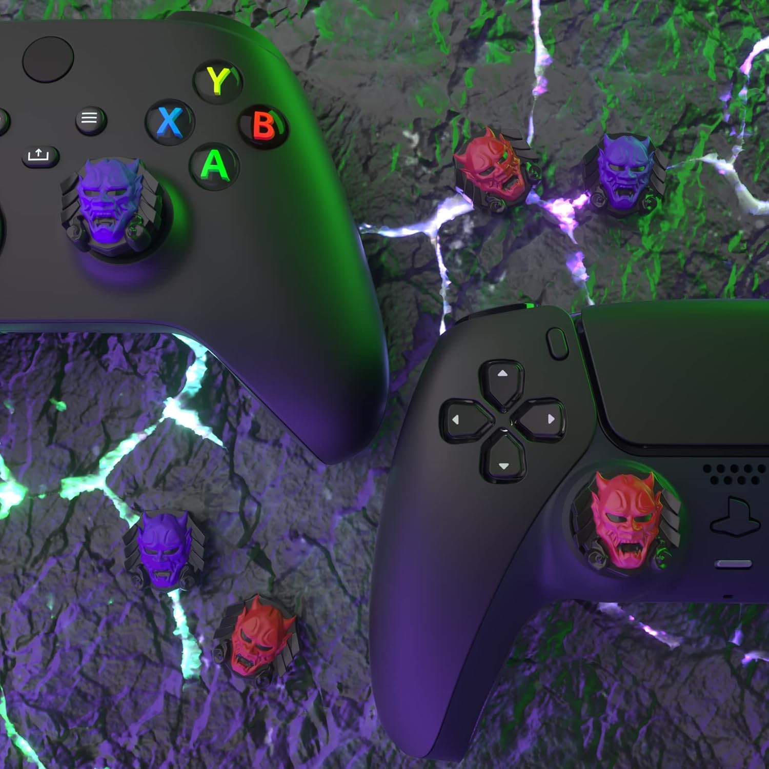 Detalle 2 de PlayVital Oni Demons Thumb Grip Caps for PS5/4, Xbox Series X/S & Switch Pro Controller