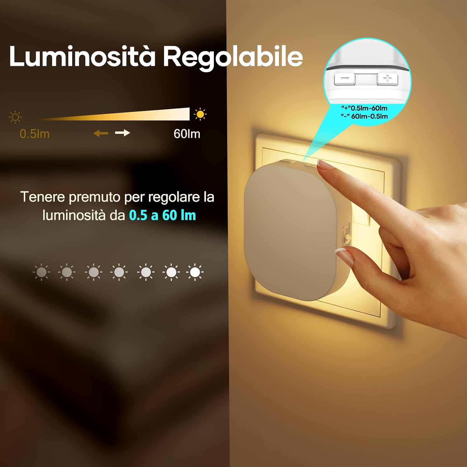 Detalle de Suright 2 Pezz Luce Notturna Bambini 2700K