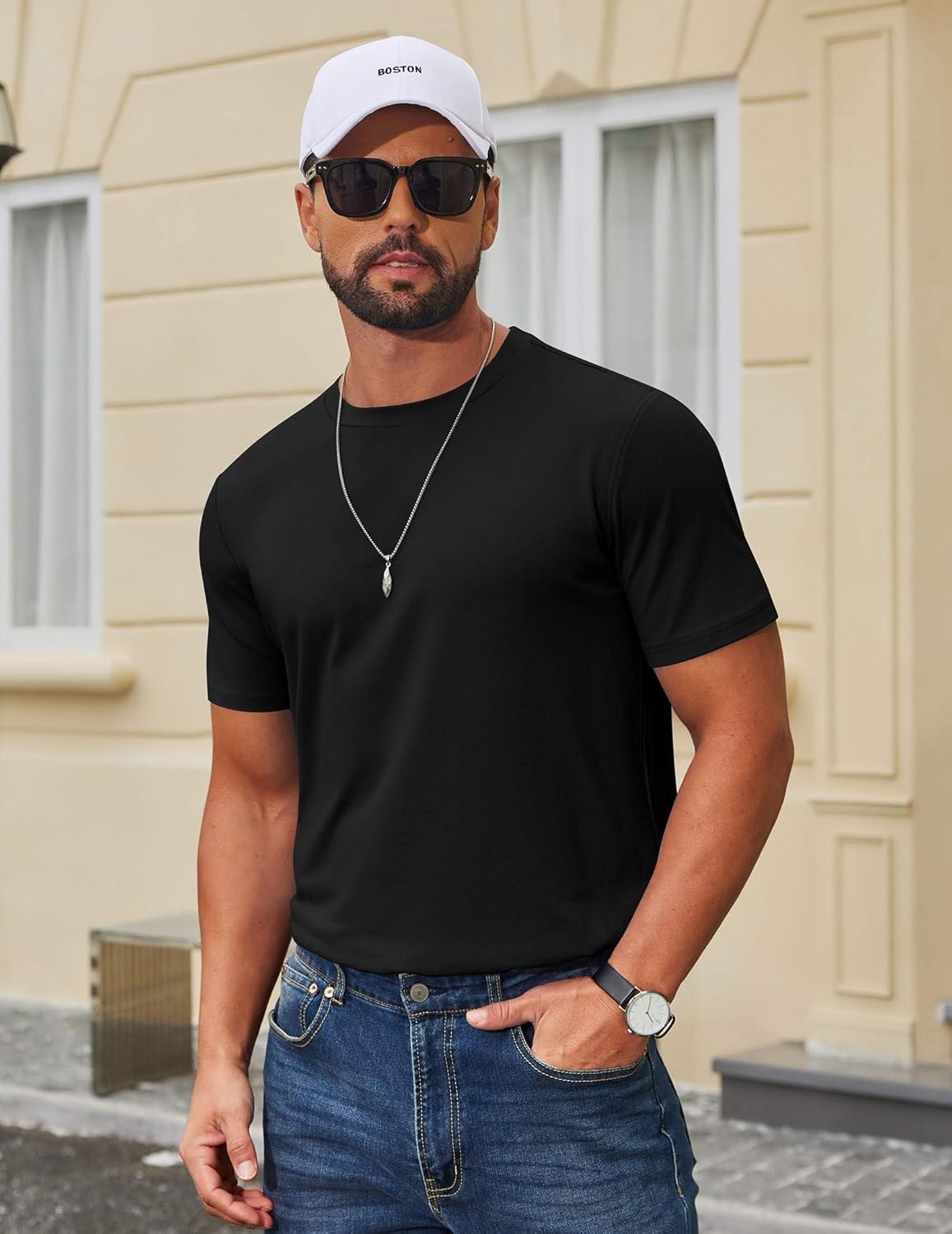 Thumbnail 2 de COOFANDY Men's Short Sleeve Cotton-Blend T-Shirt: Casual Comfort That Holds Its Shape