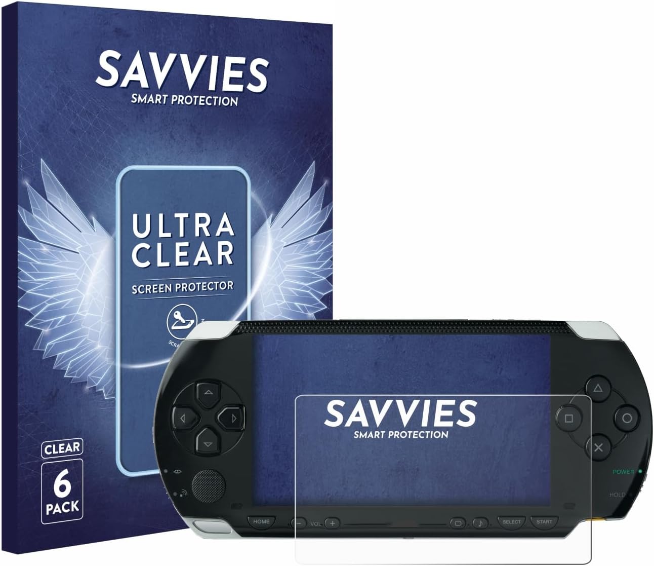 Detalle de Savvies 6 Stück Schutzfolie für Sony PSP 1000 Display – Ultra-Transparent, einfache Installation