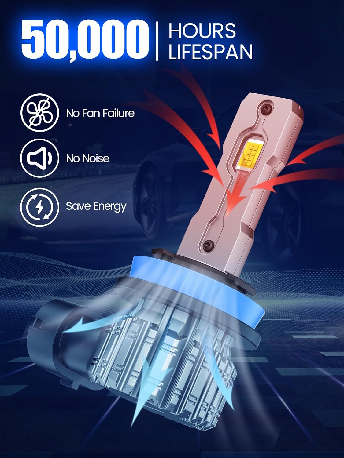 Thumbnail 1 de FTEVAR H11/H8/H9 LED Bulb 30000LM Pack of 2