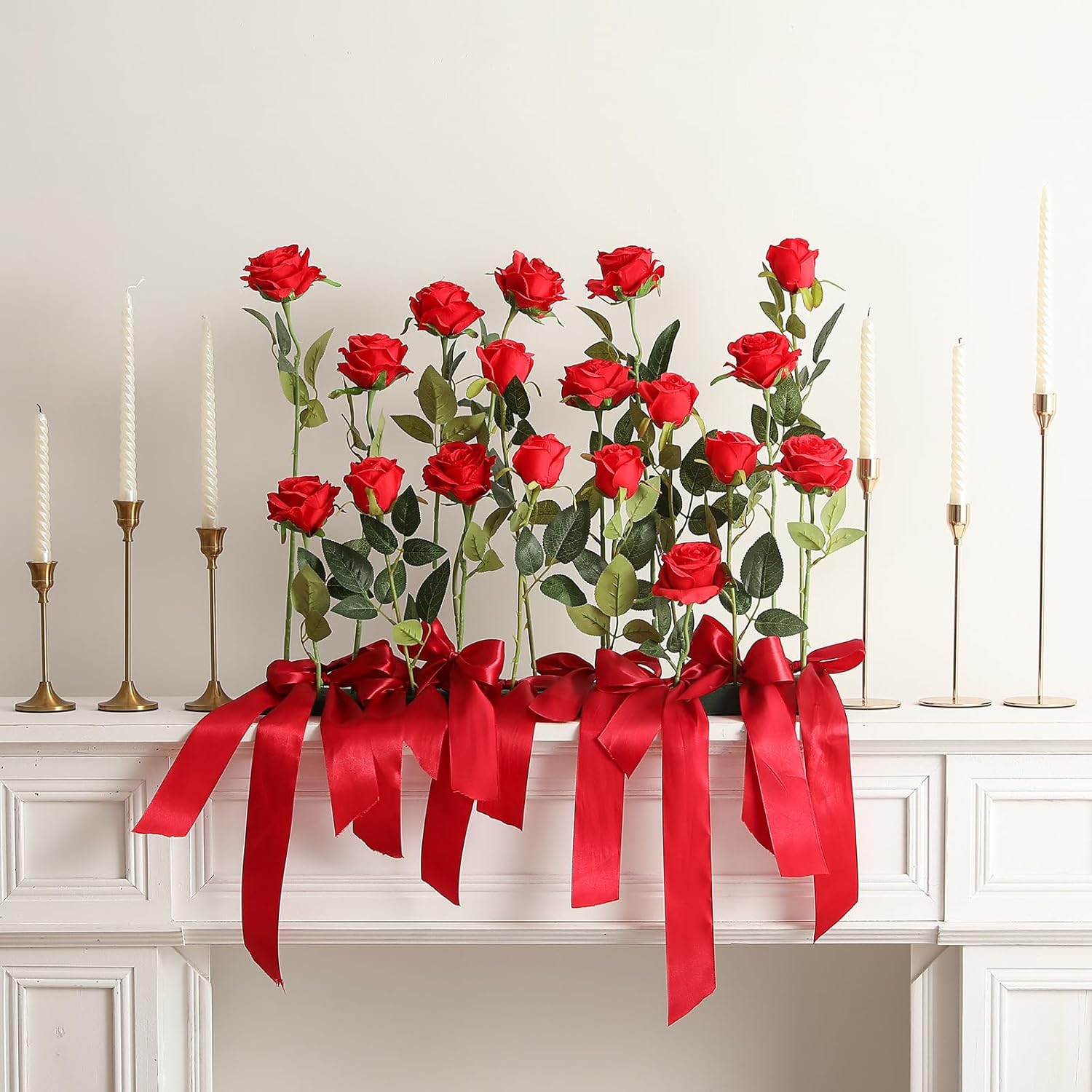 Detalle 2 de Hawesome 12PCS Artificial Roses Bouquet for Wedding ⌘