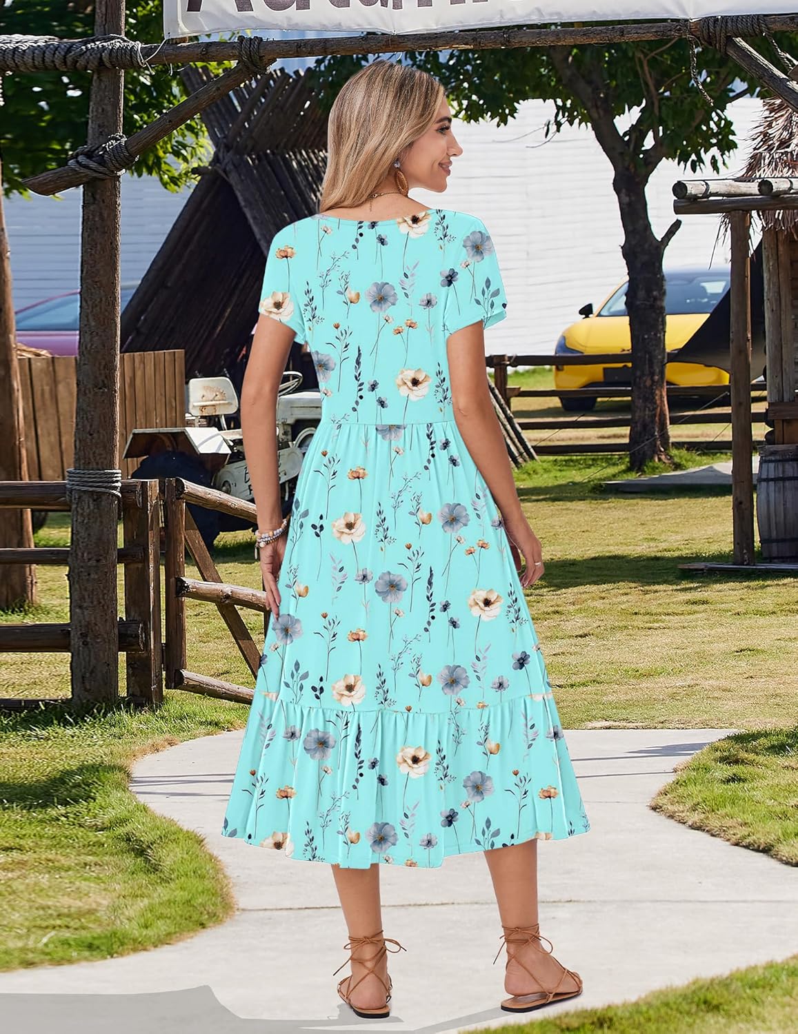 Thumbnail 5 de Zeagoo Women Summer Midi A-Line Dress with Pockets — Flowy Tiered Beach Sundress (2026 Vacation Ready)