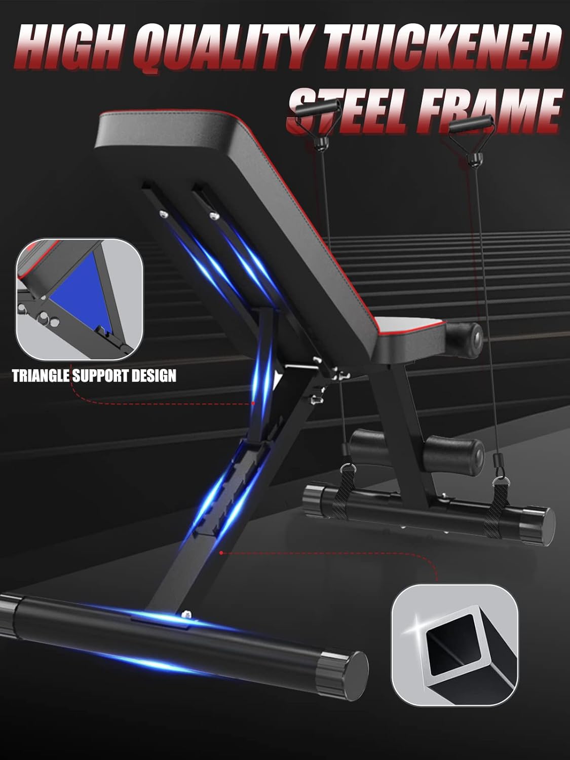 Thumbnail 4 de YOLEO adjustable weight bench with 7 backrest positions