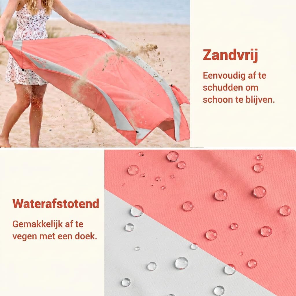 Detalle 1 de Wolfwise 25213 strandkleed 275 x 305 cm, waterdicht met zandvakken en haringen