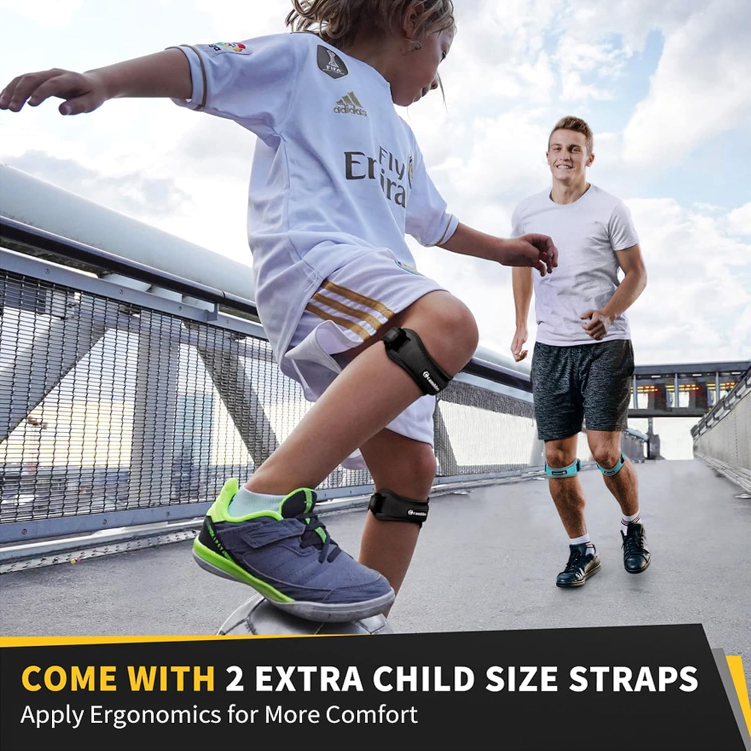 Detalle 2 de CAMBIVO 2 Pack Patella Tendon Knee Strap – adjustable anti-slip knee support for sport and workouts