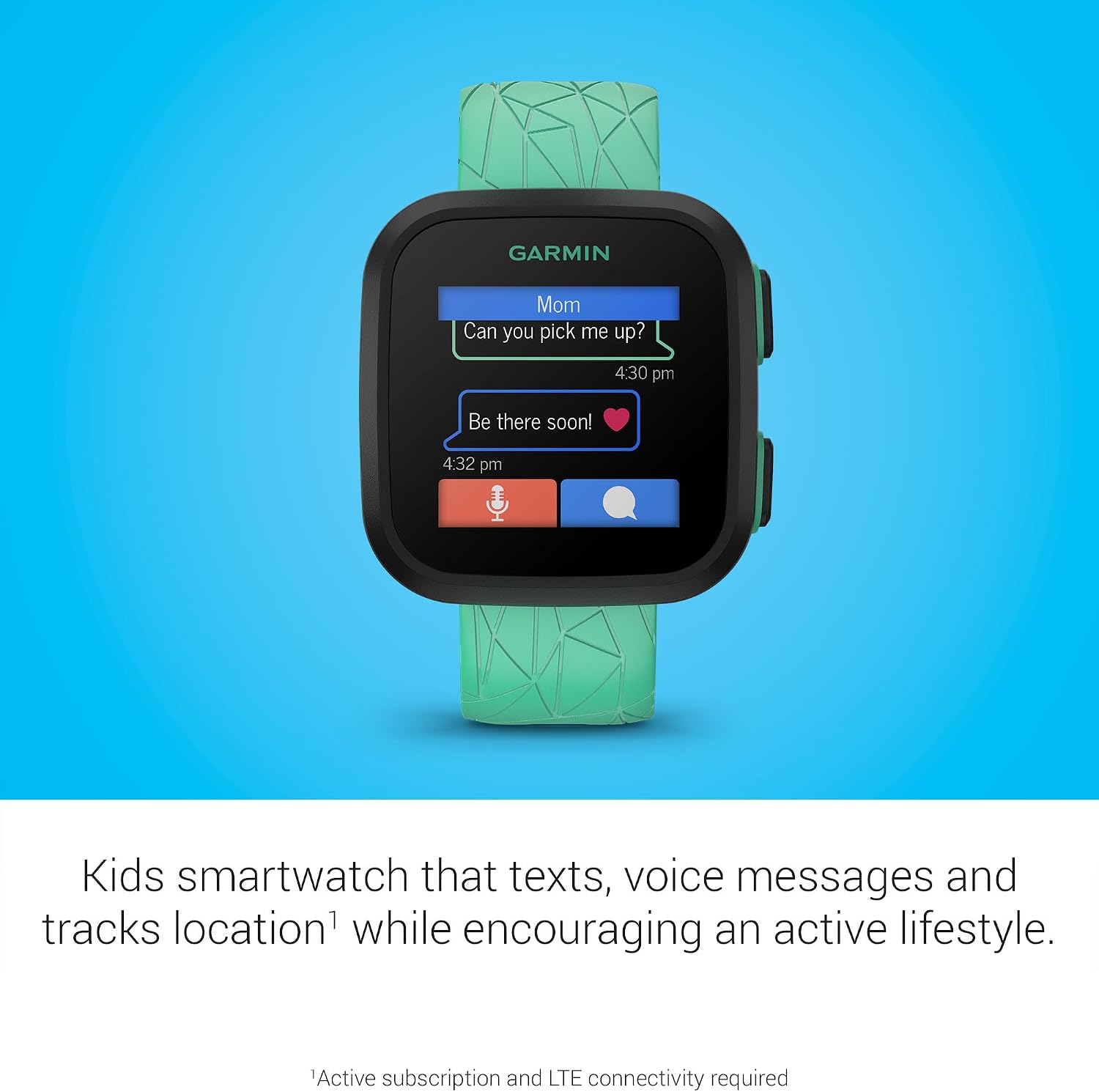 Detalle de Garmin Bounce™ Kids Smartwatch: Real-Time GPS Tracking, Two-Way Messaging, and LTE Connectivity