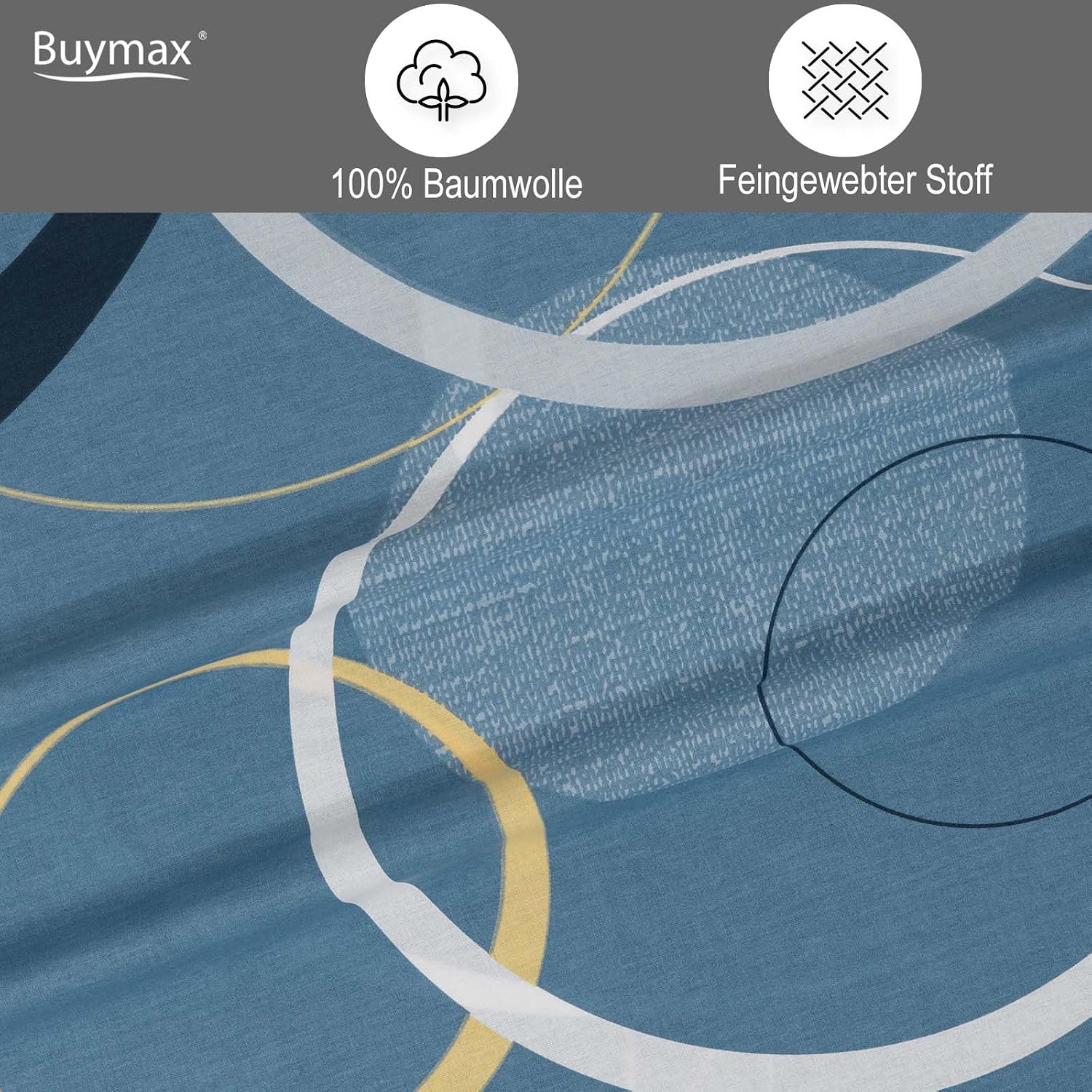 Thumbnail 3 de Buymax Bettwäsche 200x200 Baumwolle 3-teilig