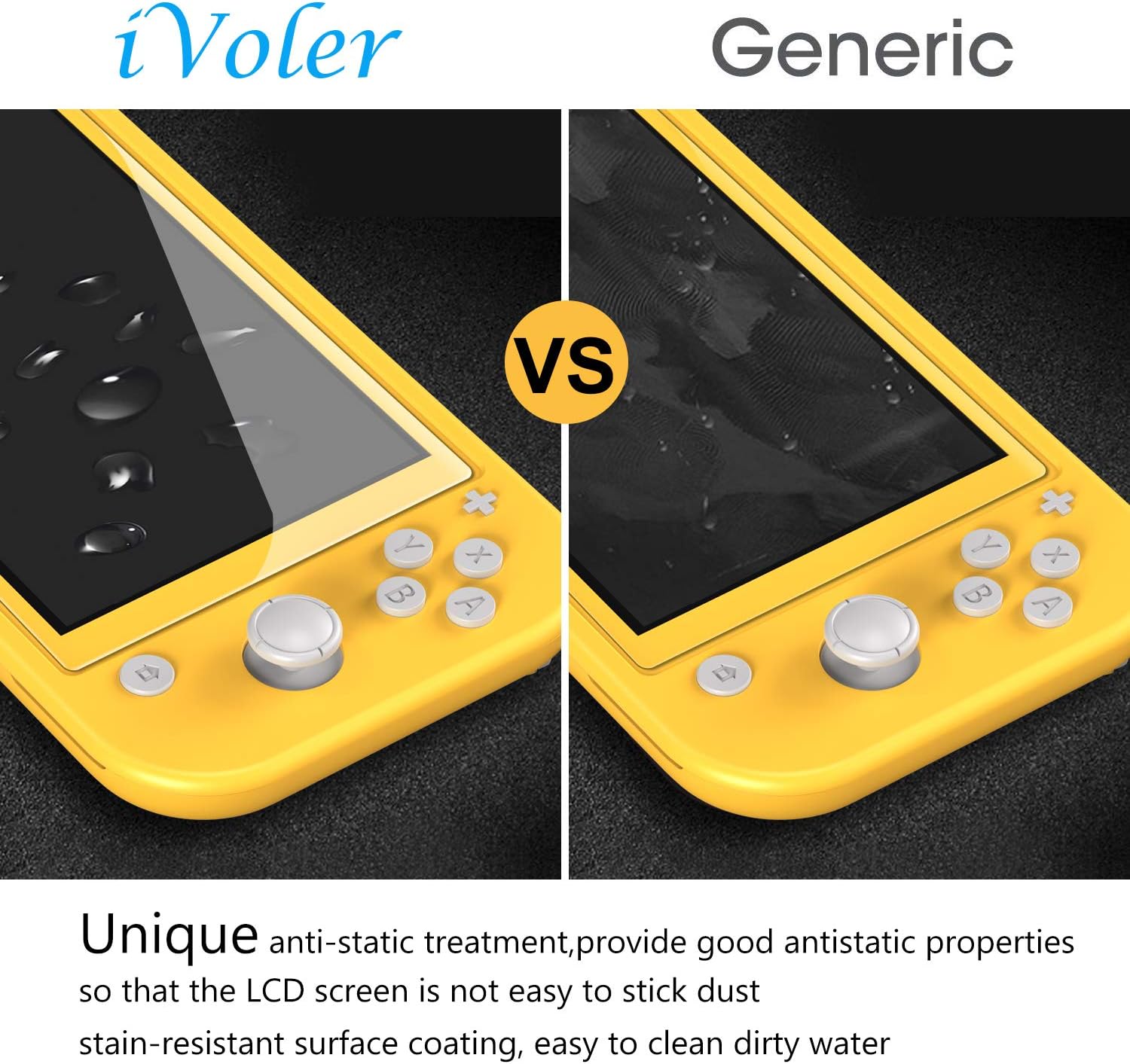 Detalle 2 de ivoler 5.5'' Tempered Glass Screen Protectors for Nintendo Switch Lite, 4-Pack