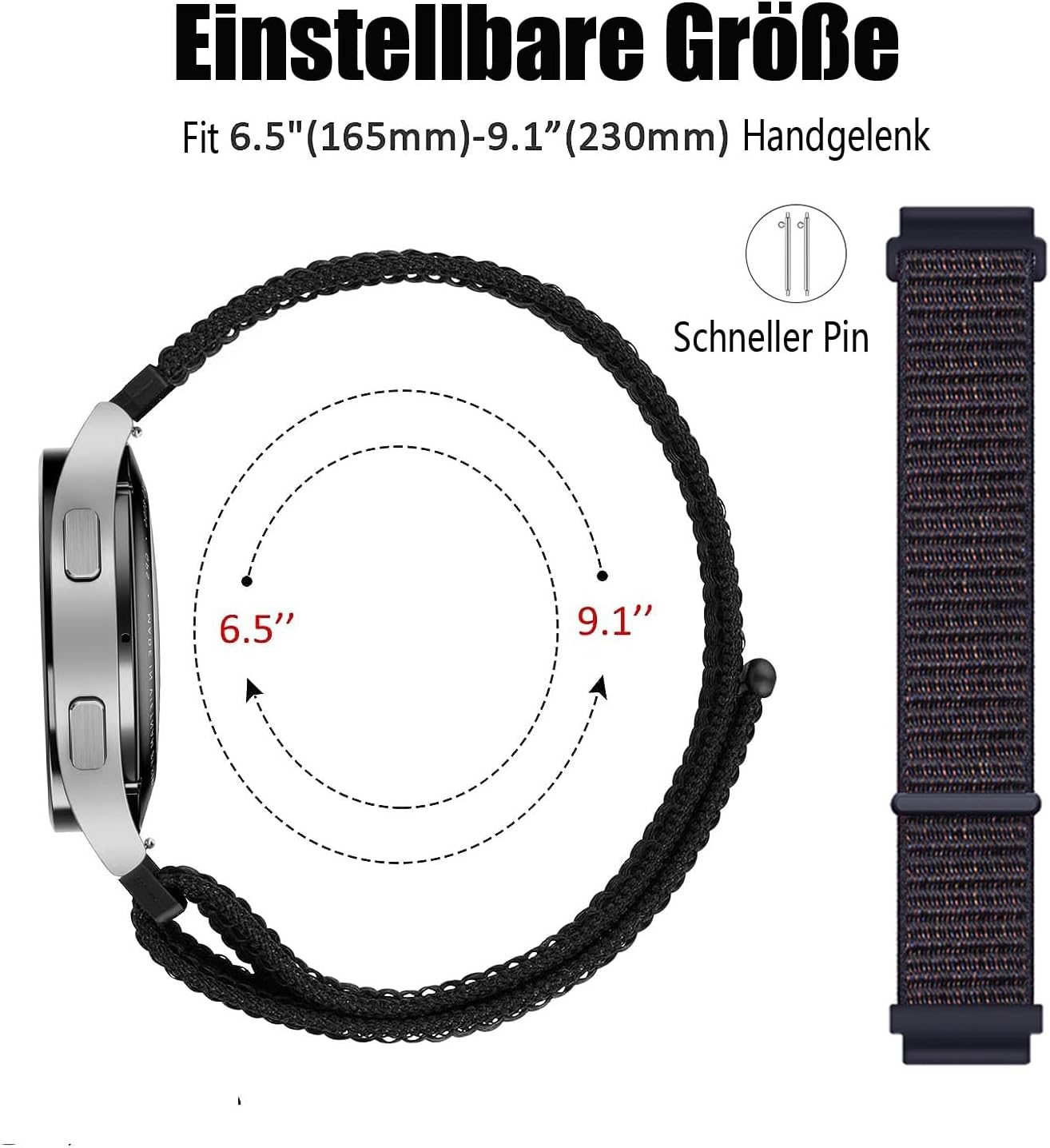 Thumbnail 4 de 22mm Nylon-Armband für Samsung Galaxy Watch 3 und kompatible Uhren (22 mm) – Vielseitiges Sportarmband
