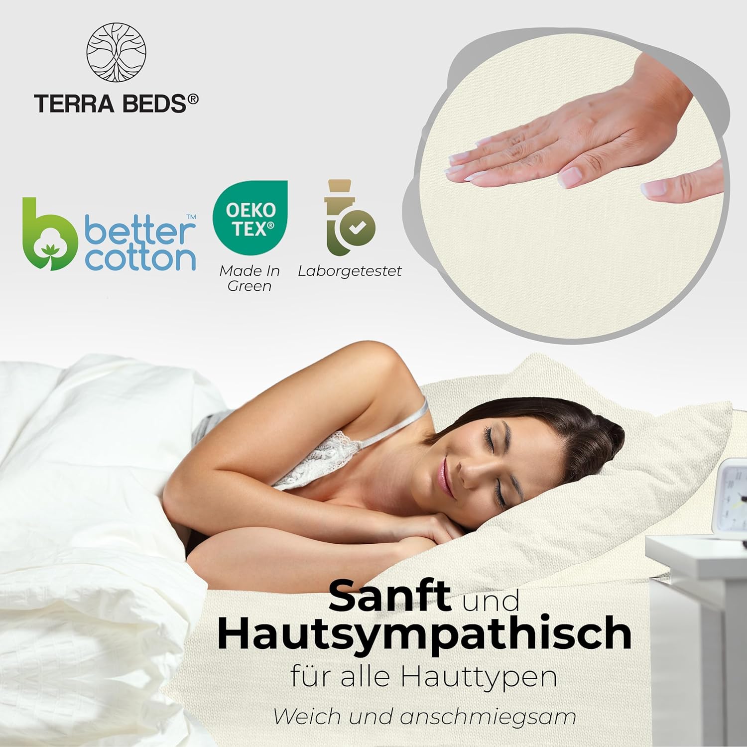 Thumbnail 3 de Terra Beds Premium Spannbettlaken 90x200 cm