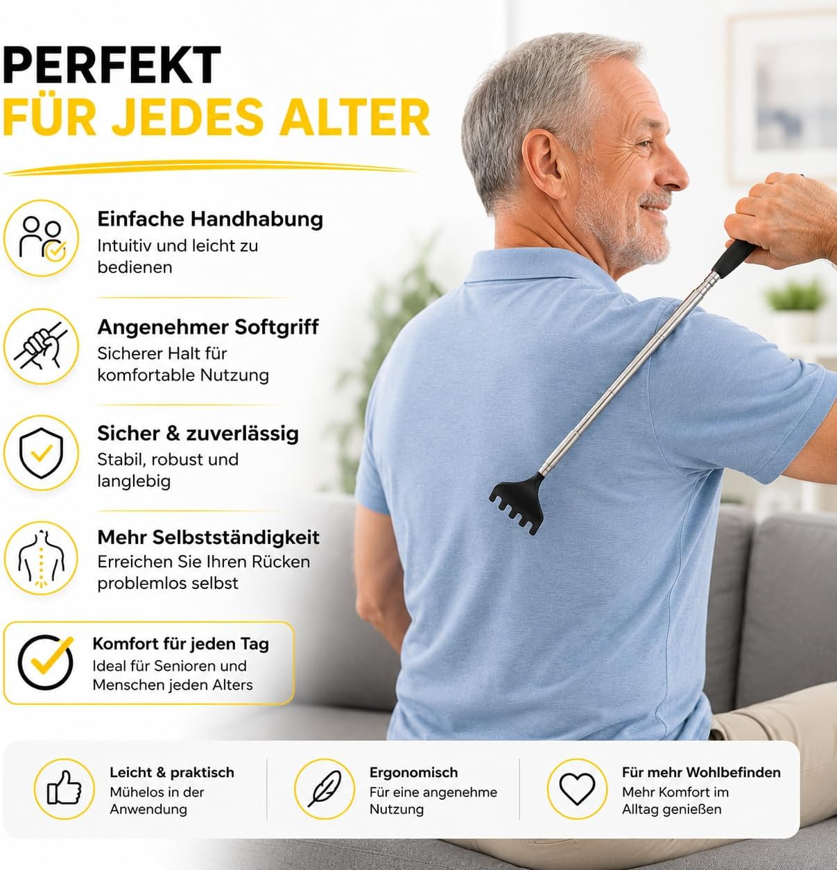 Thumbnail 1 de Back Massage Rückenkratzer Teleskopstab 75 cm