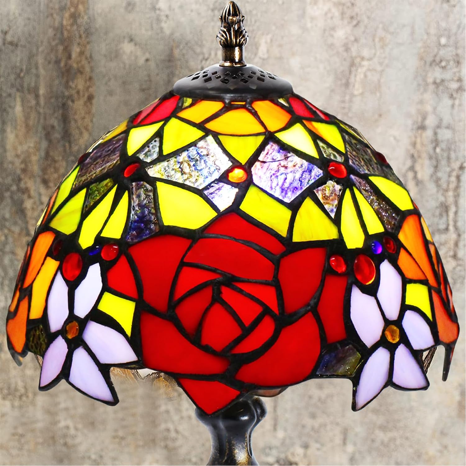 Thumbnail 6 de MIAOKE Stained Glass Lamp Style Table Lamp (Peony) review
