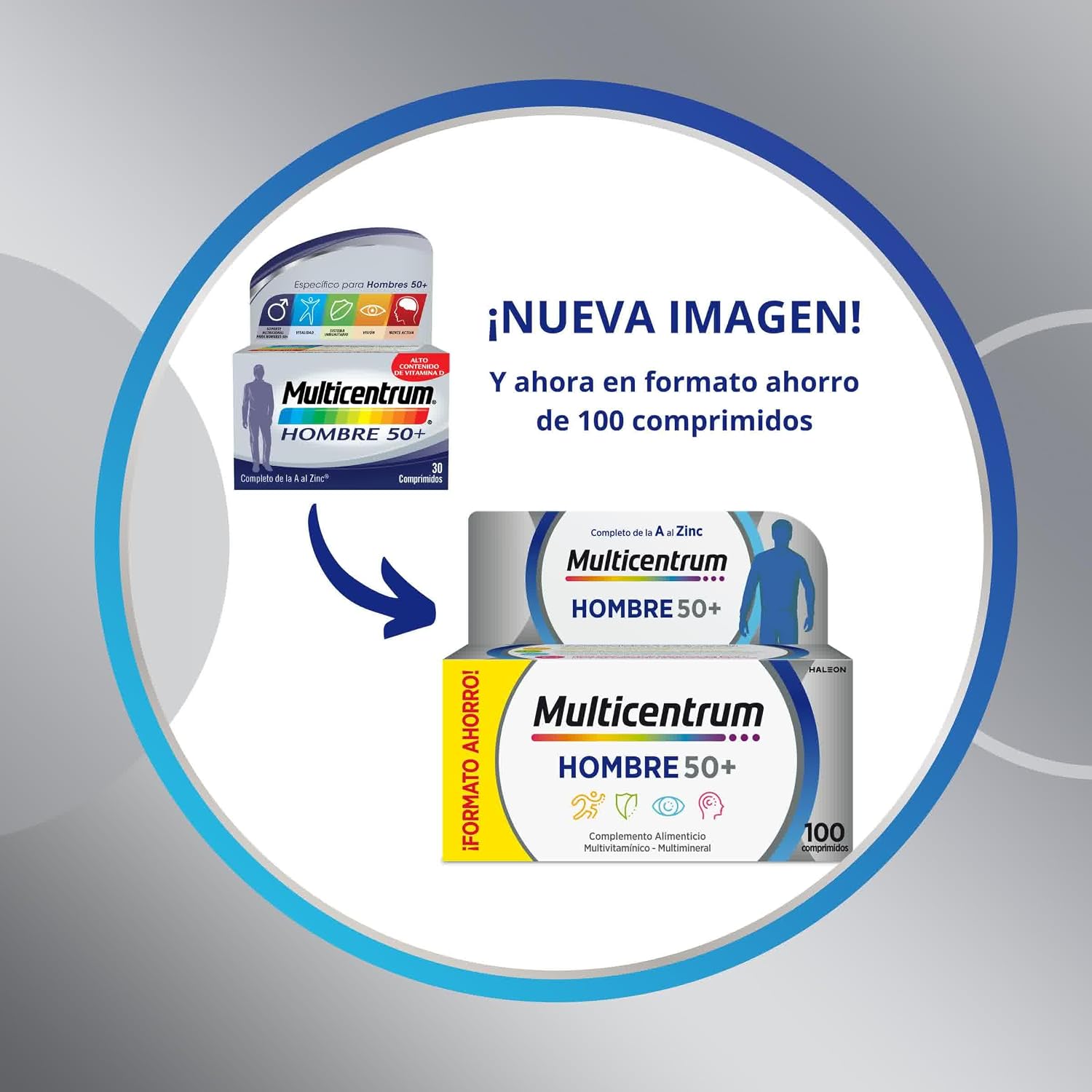 Detalle de Multicentrum Hombre 50+ Multivitamínico para Hombres 💊