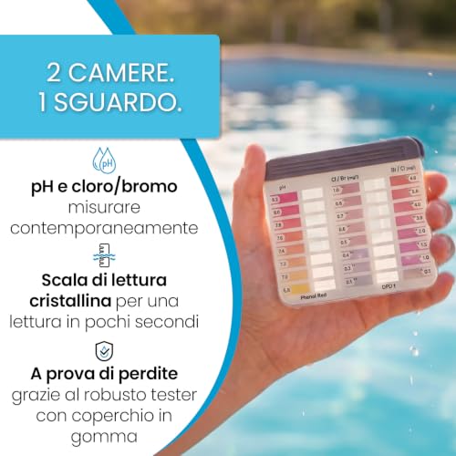 Detalle de SMARDY Kit Test Piscina pH/Cloro Libero/Bromo, 60 Pastiglie Rapide