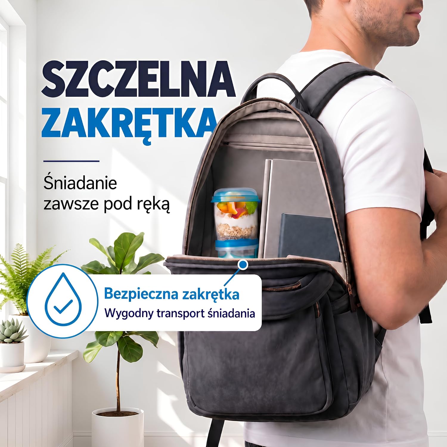 Detalle 2 de GOODS+GADGETS Kubek na musli to Go Deluxe, niebieski, 2 komory
