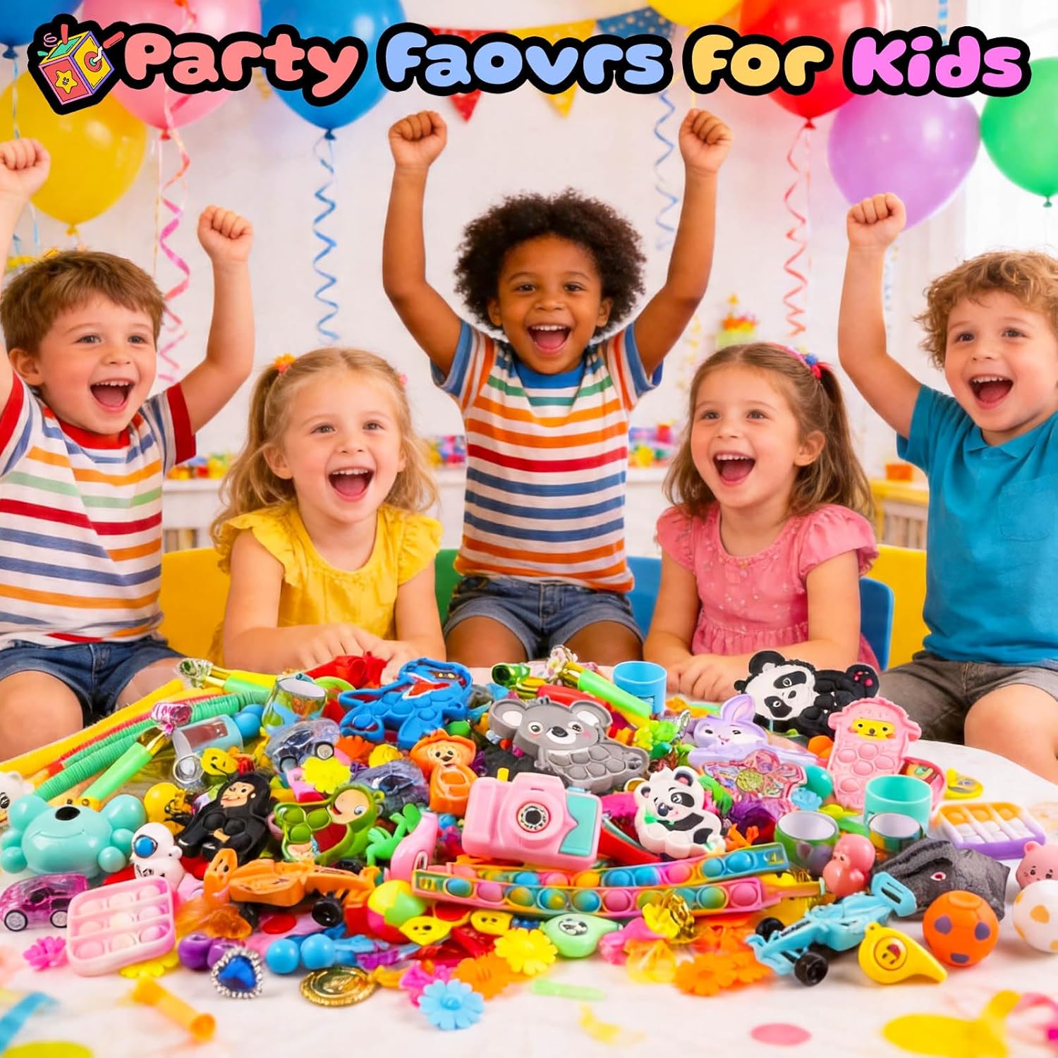 Thumbnail 4 de Kiss Monkey 640-Piece Prize & Treasure Box Toy Set for Kids (Classroom, Party Favors, Pinata Stuffers)
