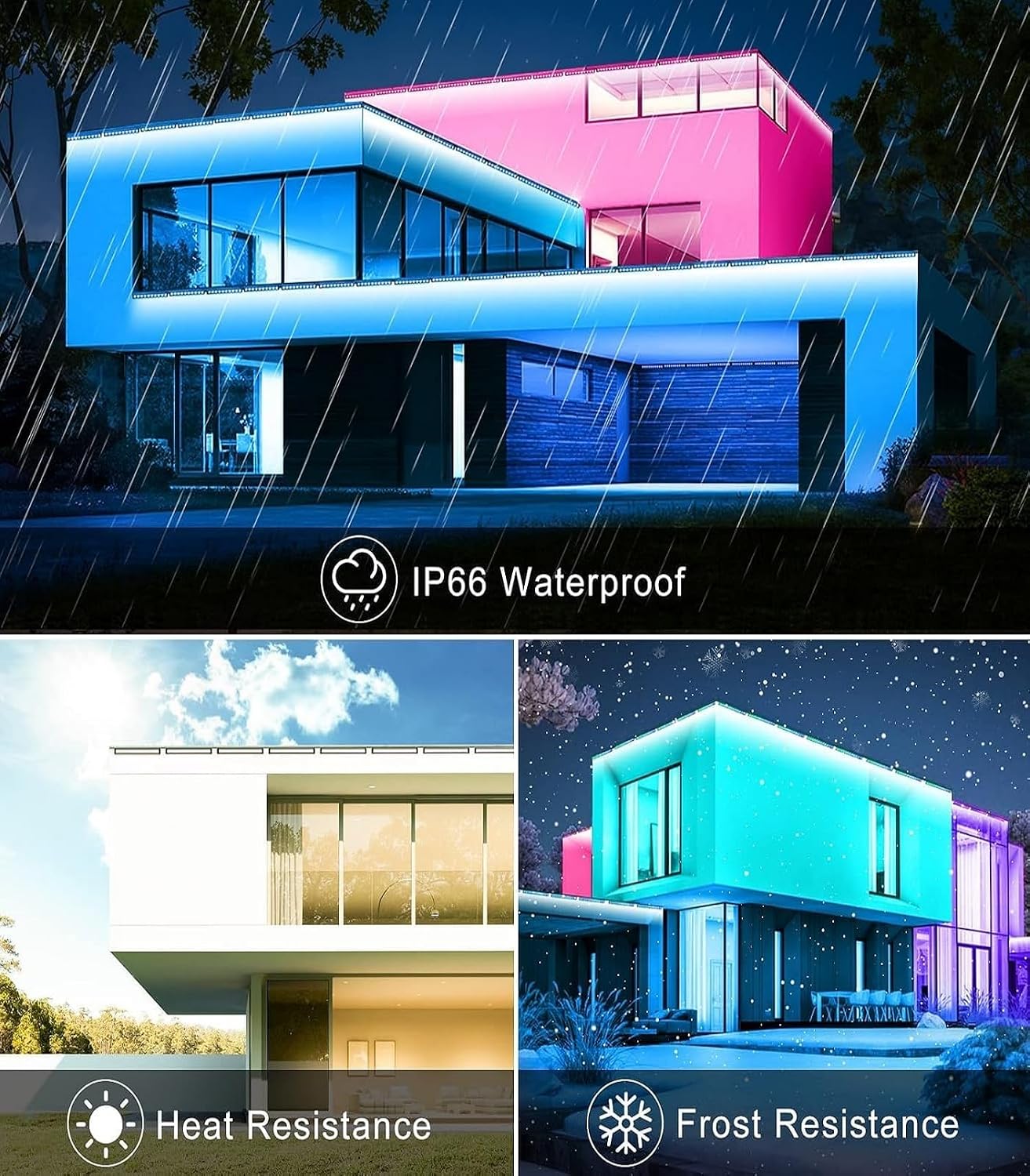 Detalle 2 de MEIKEE 42W RGB Strahler mit Fernbedienung (360° Wallwasher, 2er-Set) – 10 Farben, 30 Modi, Timer