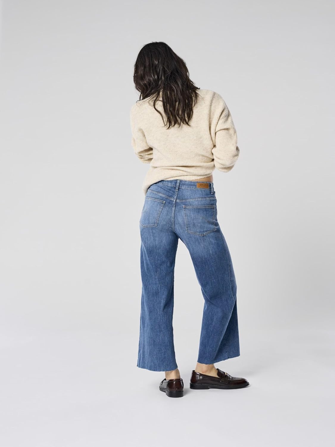 Detalle de ONLY Women's Onlann-Madison Hw Crop Wide Leg Jeans (DNM Soo618Noos)