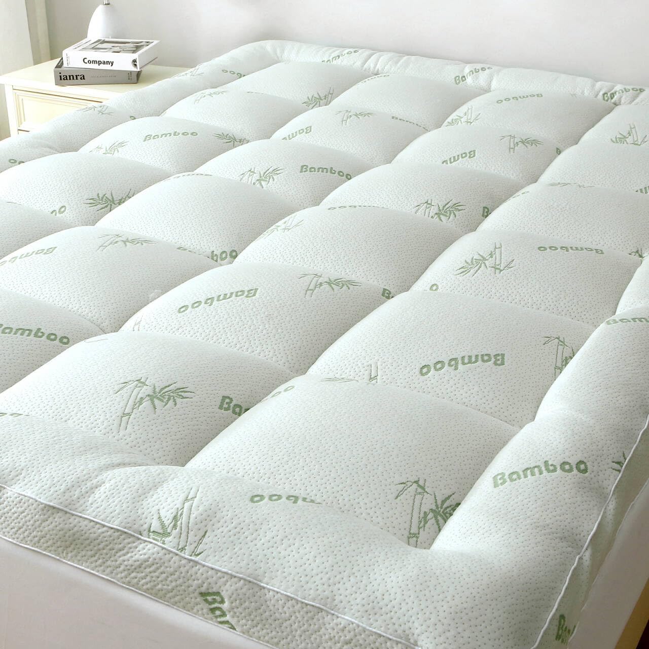 Thumbnail 6 de BETENWEL California King Bamboo Mattress Topper, 1200 GSM Quilted, Cooling