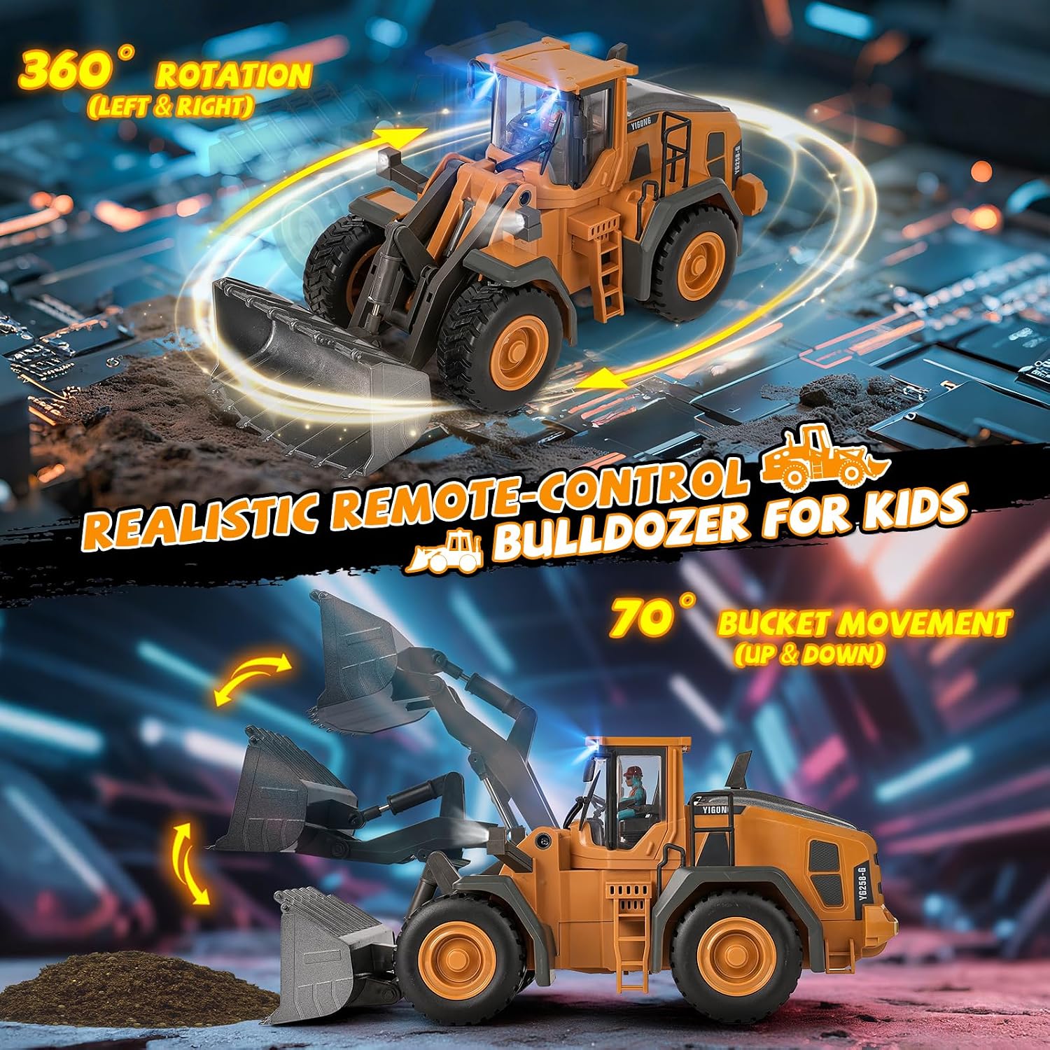 Thumbnail 4 de maysida Bulldozer teledirigido 1200 mAh