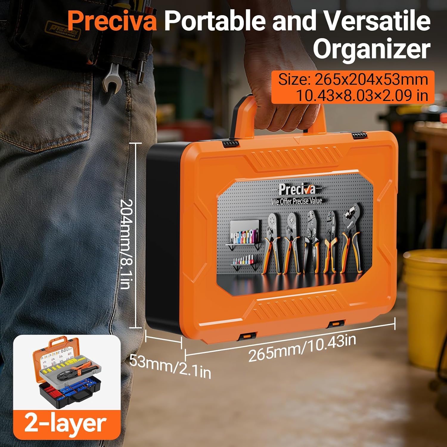 Thumbnail 4 de Preciva Insulated Wire Terminal Crimping Tool with 680-Piece Connector Kit