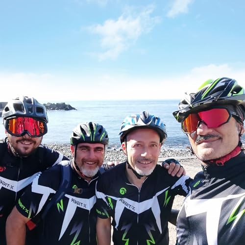 Detalle de X-TIGER Conjunto Ciclismo Hombre: Maillot y Culotte con acolchado 5D y secado rápido