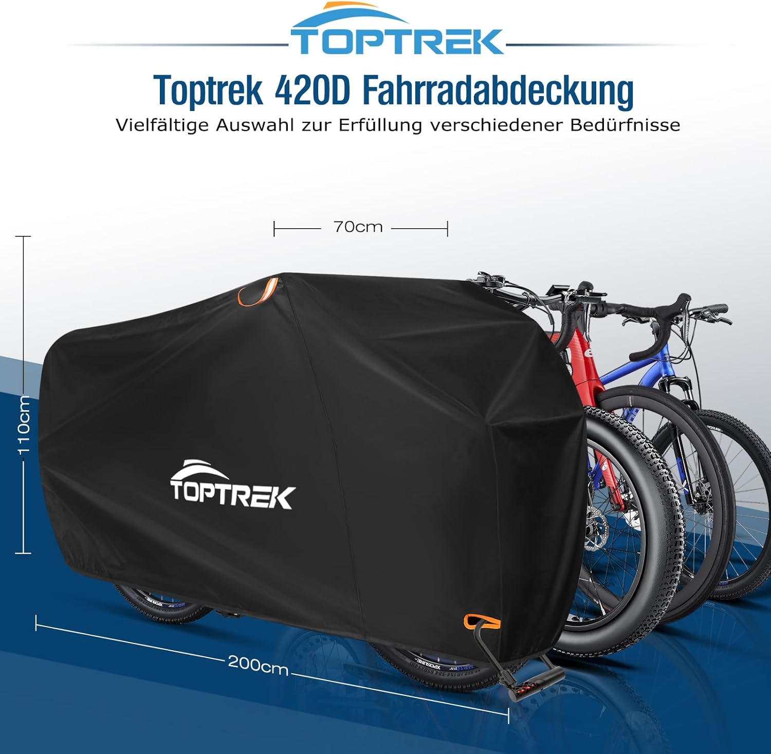 Detalle 2 de Toptrek Fahrradabdeckung 200×110×70 cm