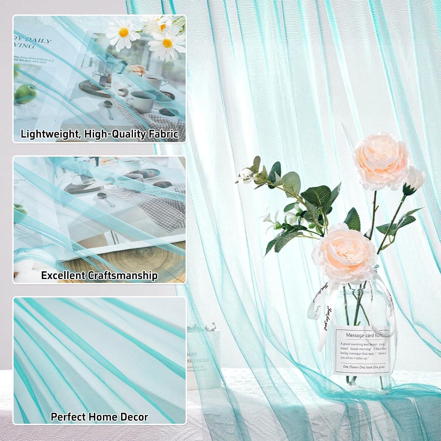 Thumbnail 1 de GFCC Voile Curtains 84in Teal