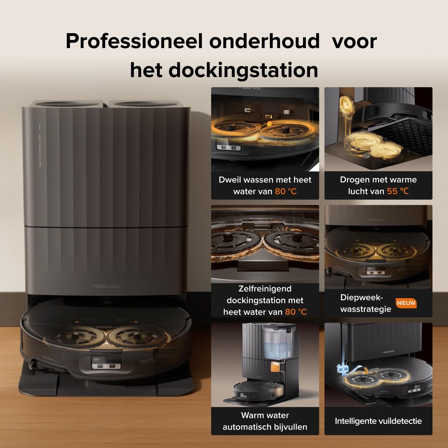 Detalle de roborock Qrevo Edge 2 Set robotstofzuiger, 25.000 Pa en ultraslank ontwerp