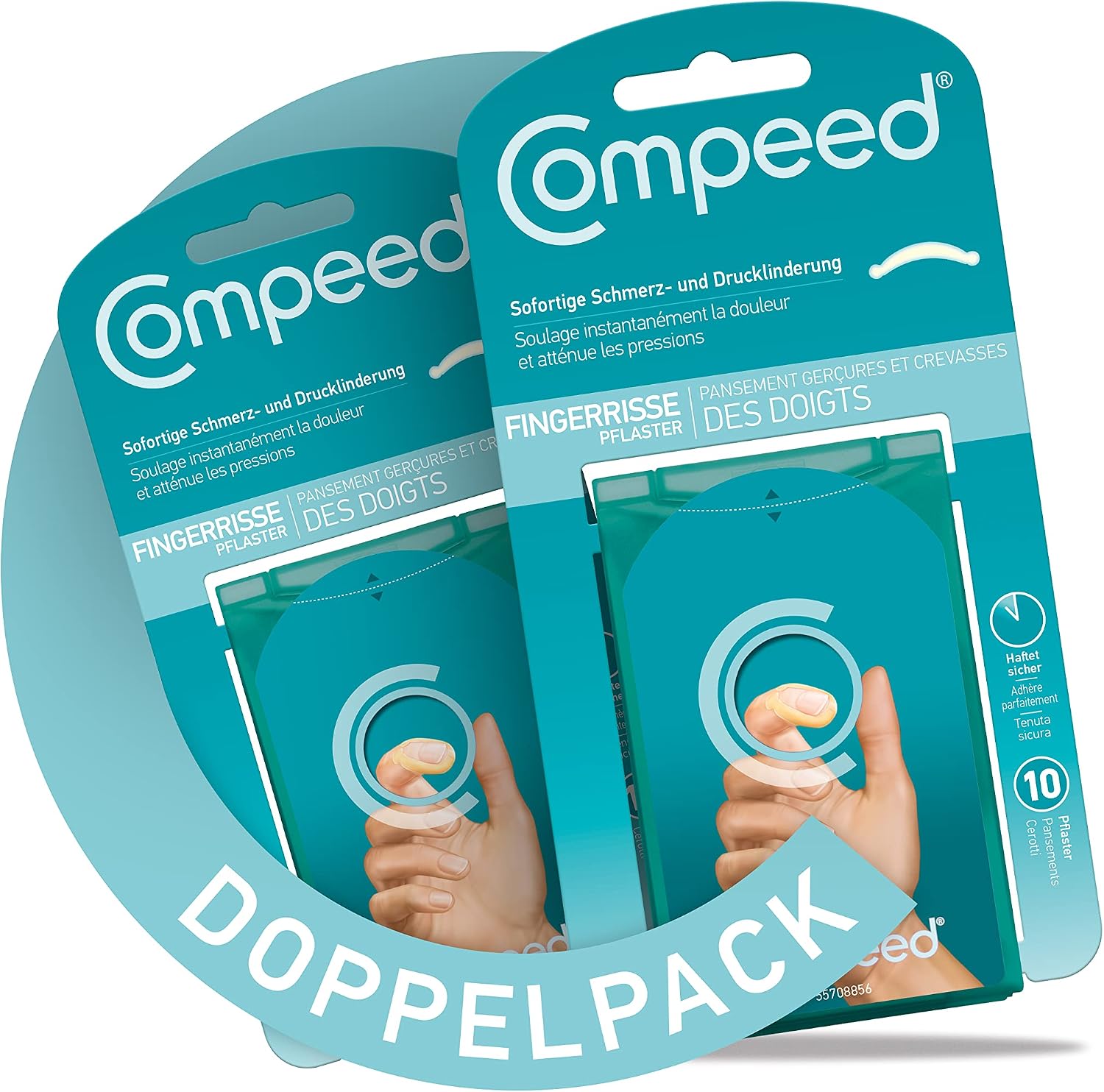 Detalle 2 de Compeed Fingerrissepflaster: Hydrokolloid-Fingerpflaster gegen eingerissene Fingerkuppen (10 Stück)