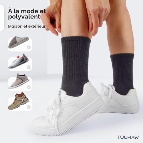 Thumbnail 6 de TUUHAW Chaussettes de sport 39-42 en coton gris, éponge coussinée