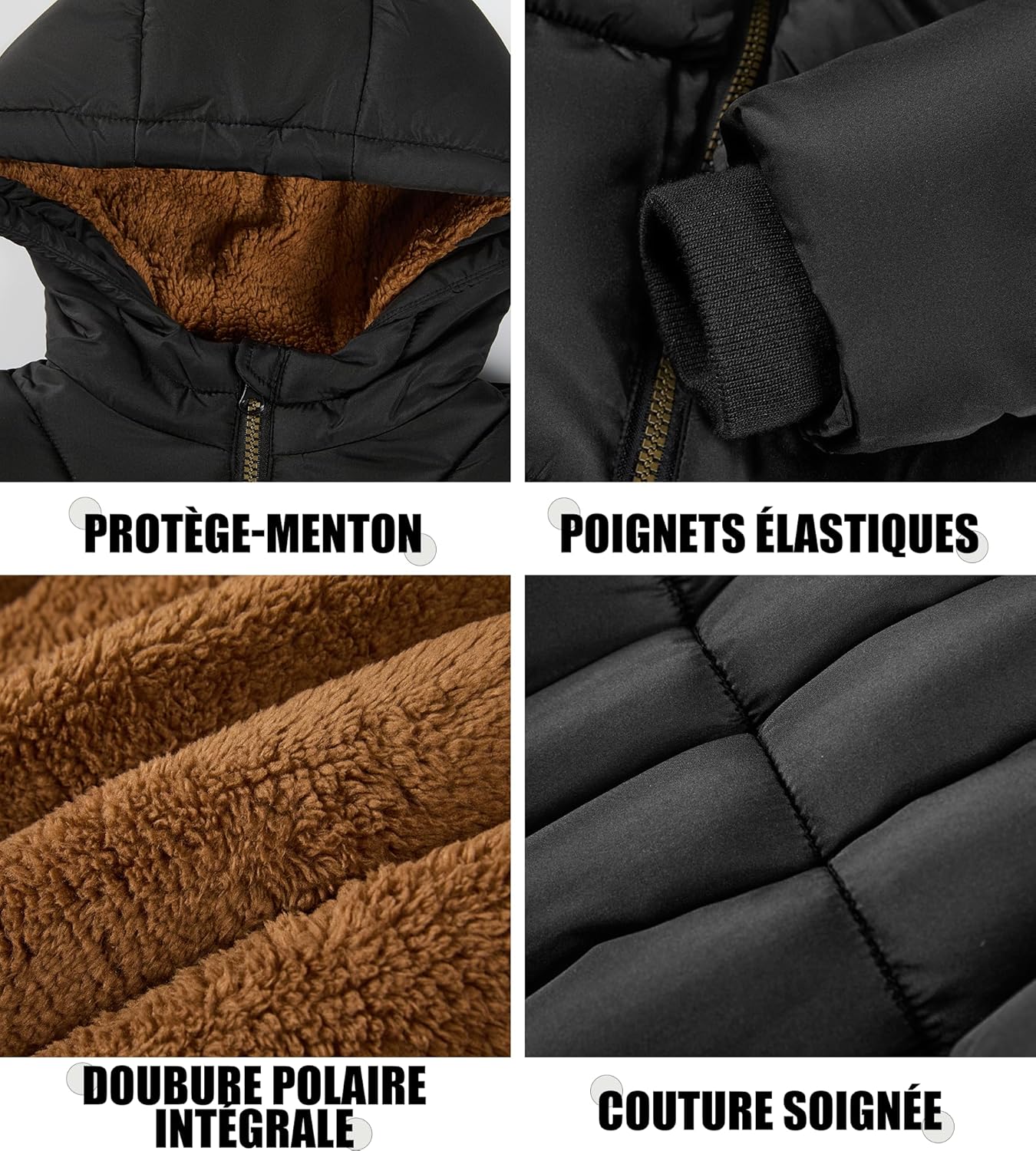 Thumbnail 4 de Sunny Sprout manteau garçon hiver – doudoune épaisse avec capuche polaire et manches coupe-vent