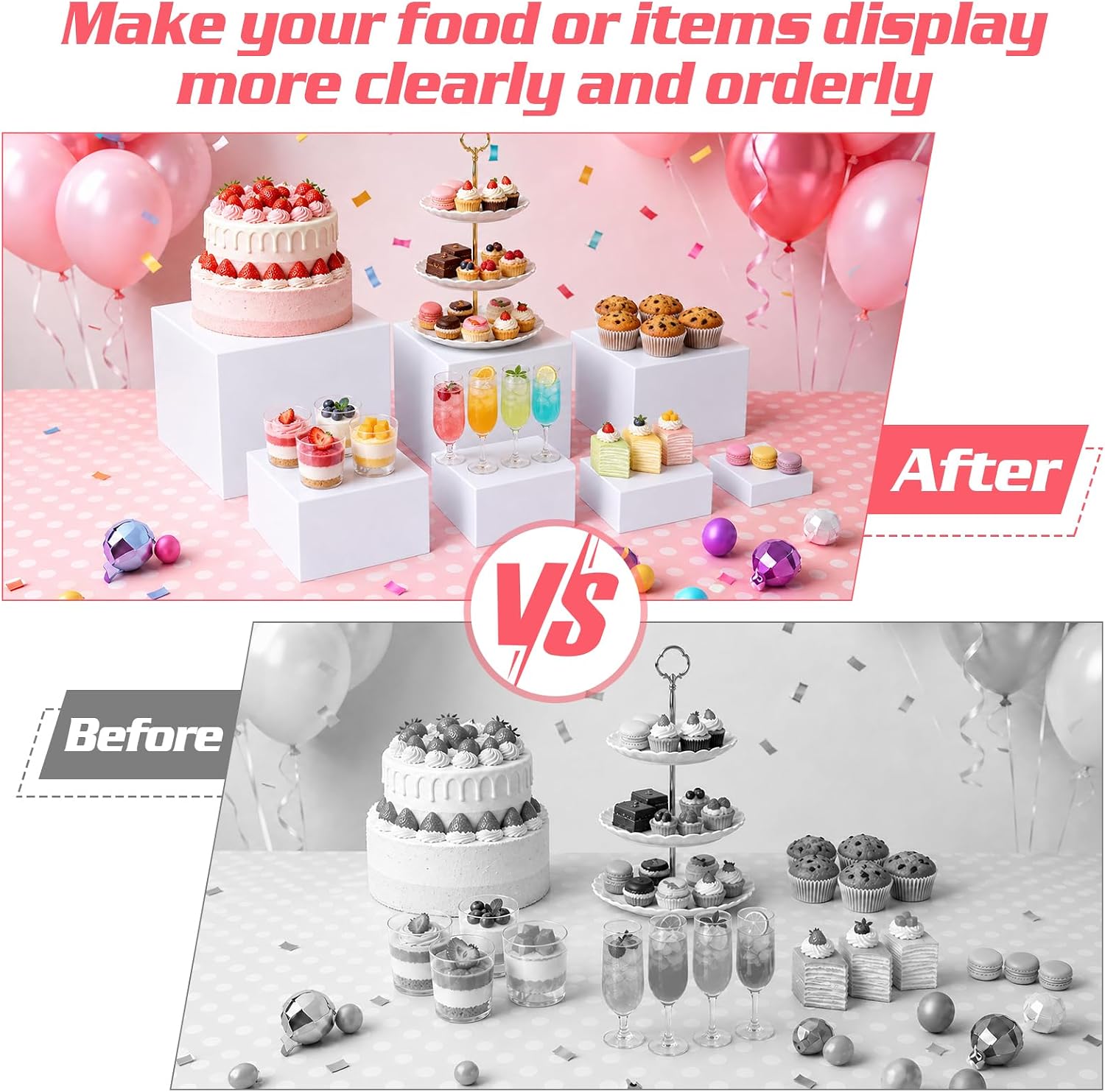 Detalle de White Buffet Risers, 7-Piece Set