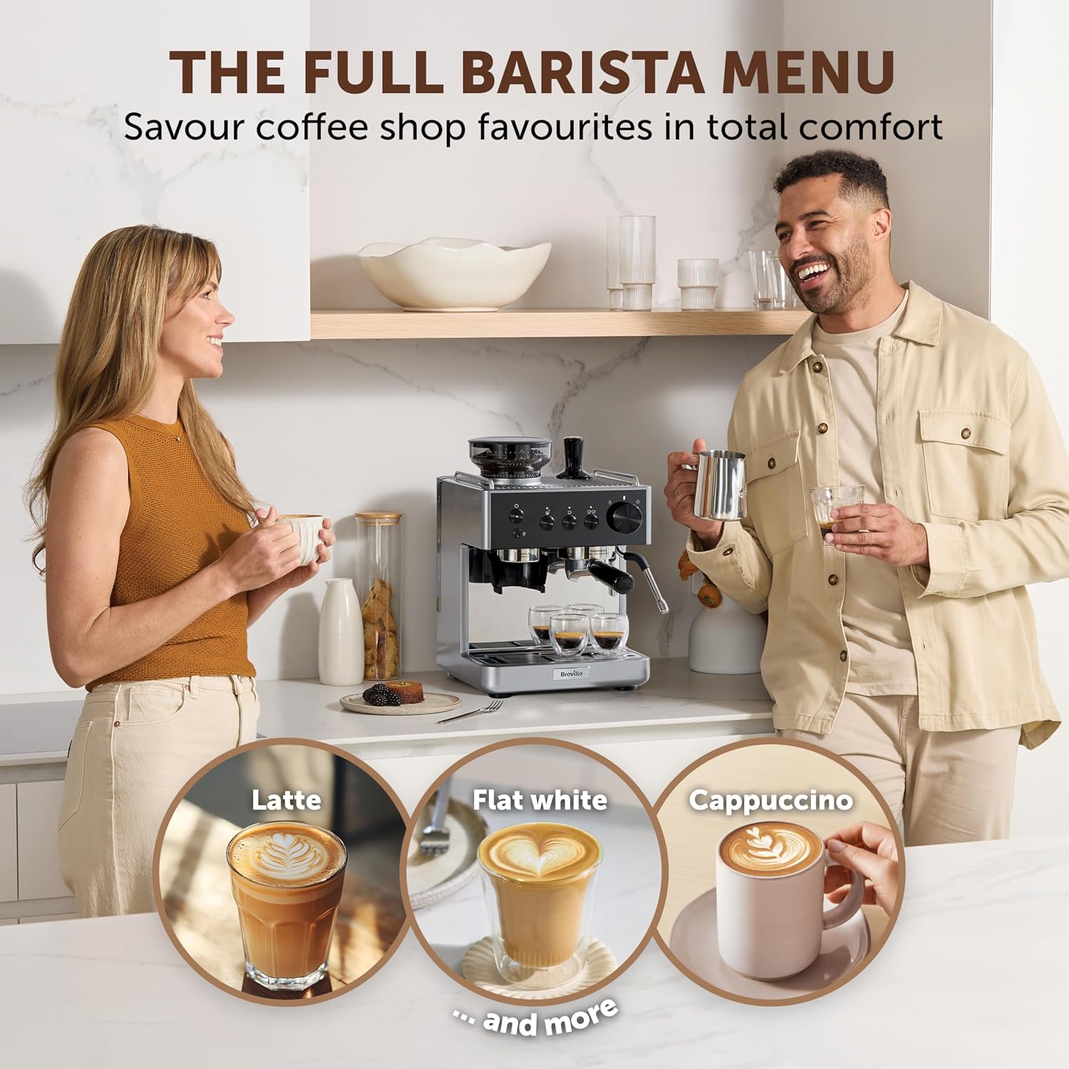 Thumbnail 5 de Breville Barista Classic Espresso Machine (VCF186) with built-in grinder and milk frother