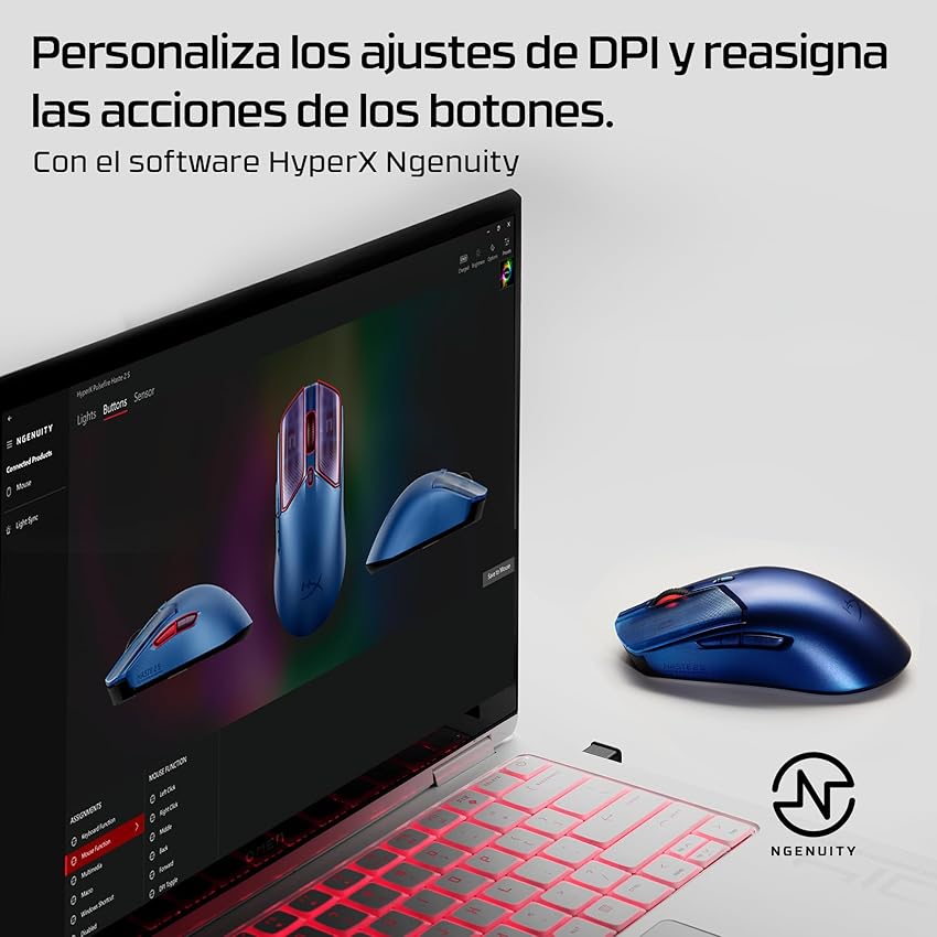 Thumbnail 6 de HyperX Pulsefire Haste 2 S – Ratón gaming inalámbrico plata 🎮