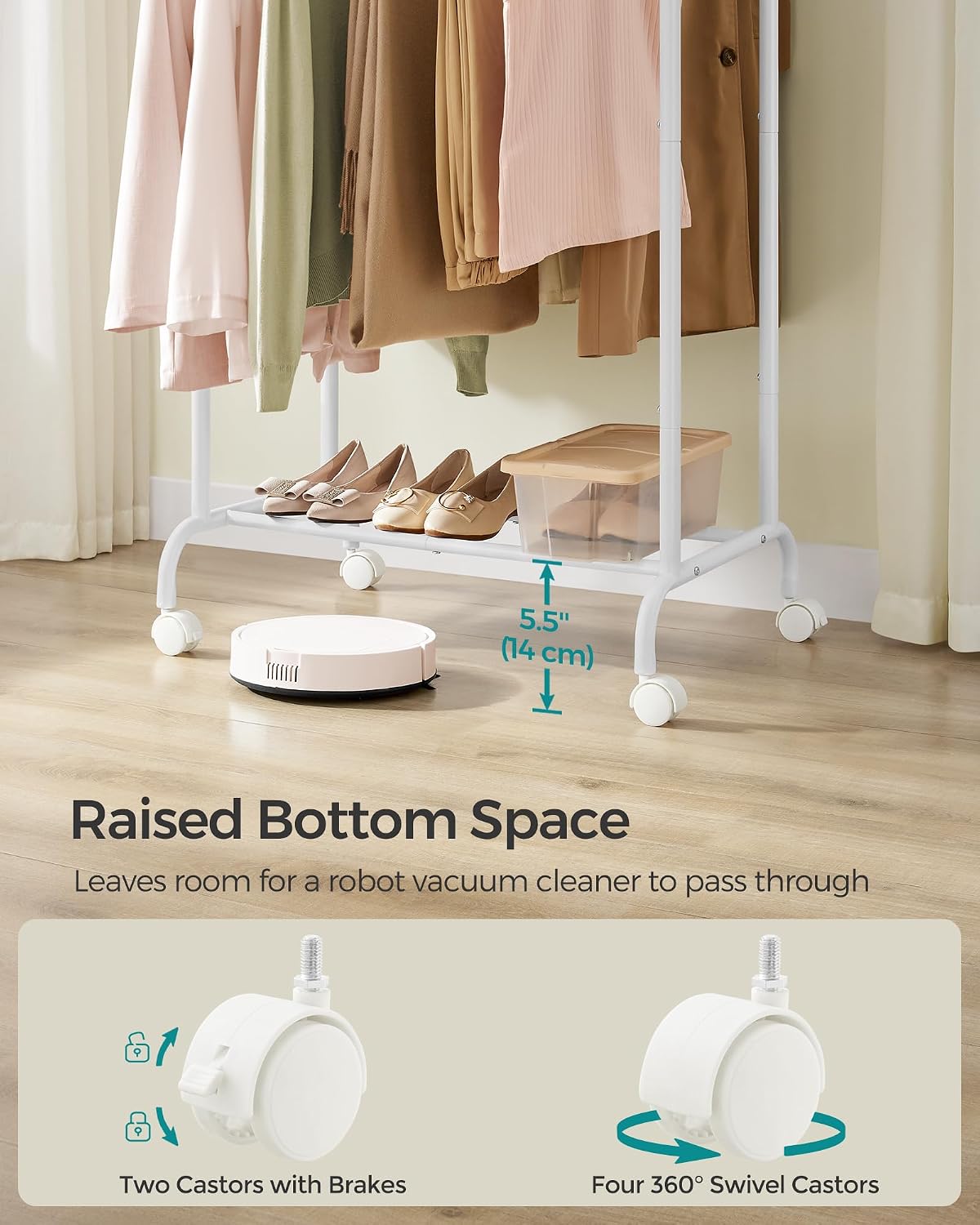 Thumbnail 4 de SONGMICS HSR133W01 Double Clothes Rack 80 kg