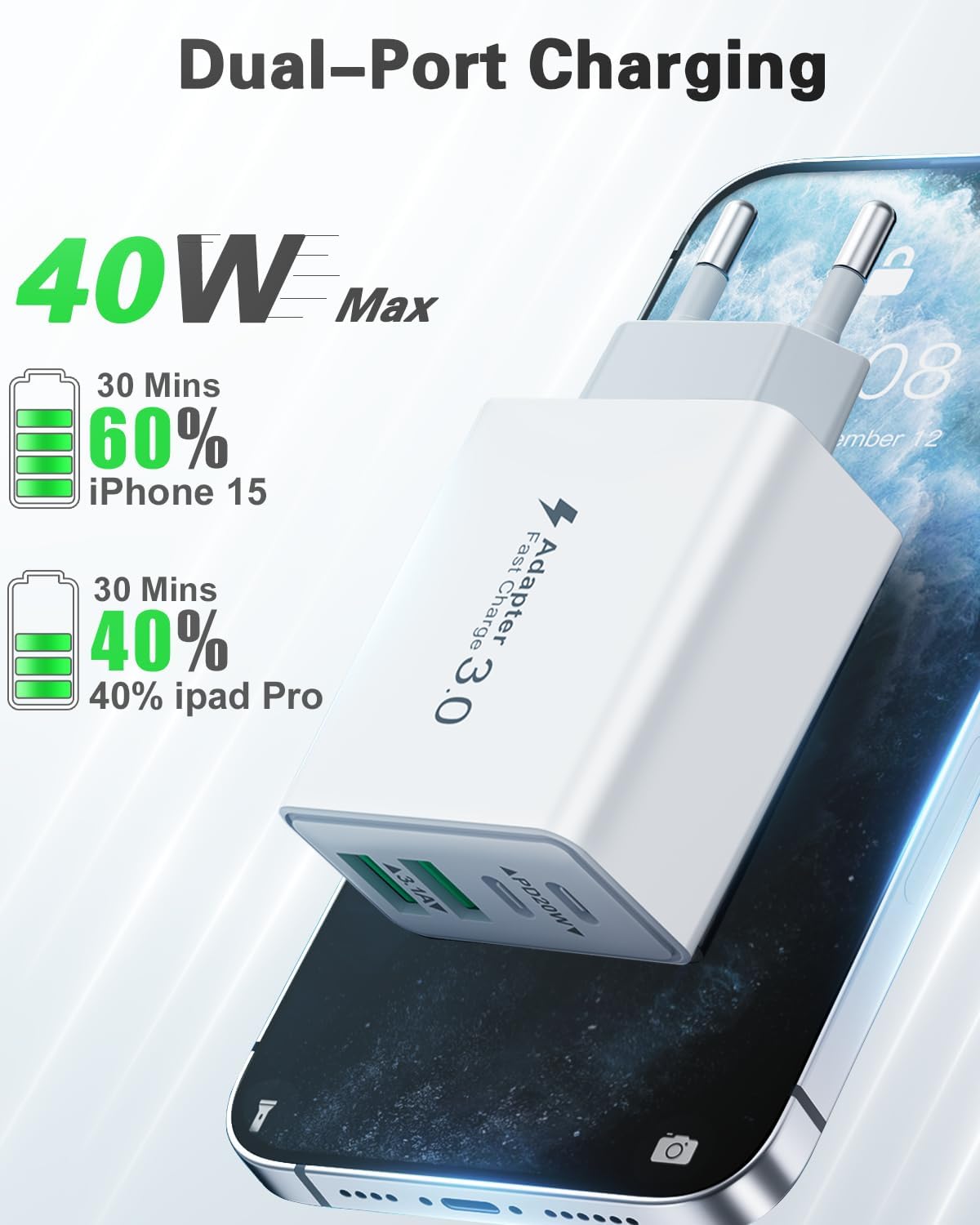 Thumbnail 1 de USB C Ladegerät 40W 4 Ports ⚡