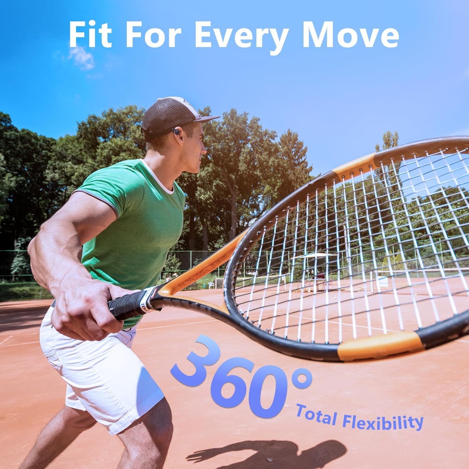 Thumbnail 6 de Écouteurs Bluetooth ouverts sans fil avec micro intégré, commande tactile et charge USB‑C – Noir