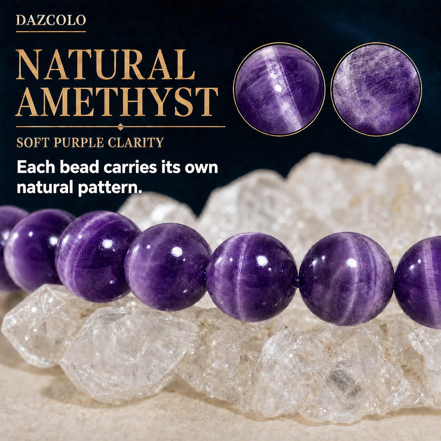 Thumbnail 6 de DAZCOLO Natural Gemstone Bracelet, 8mm Beads
