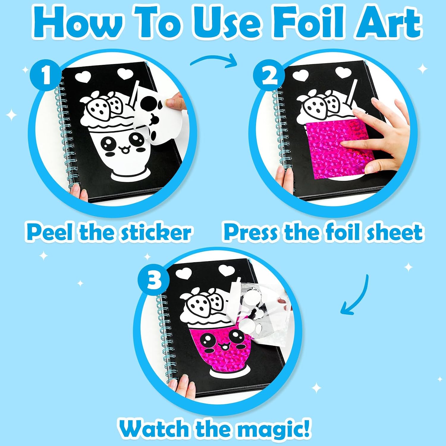 Detalle 2 de LIKYMO foil art kit for kids 4–9